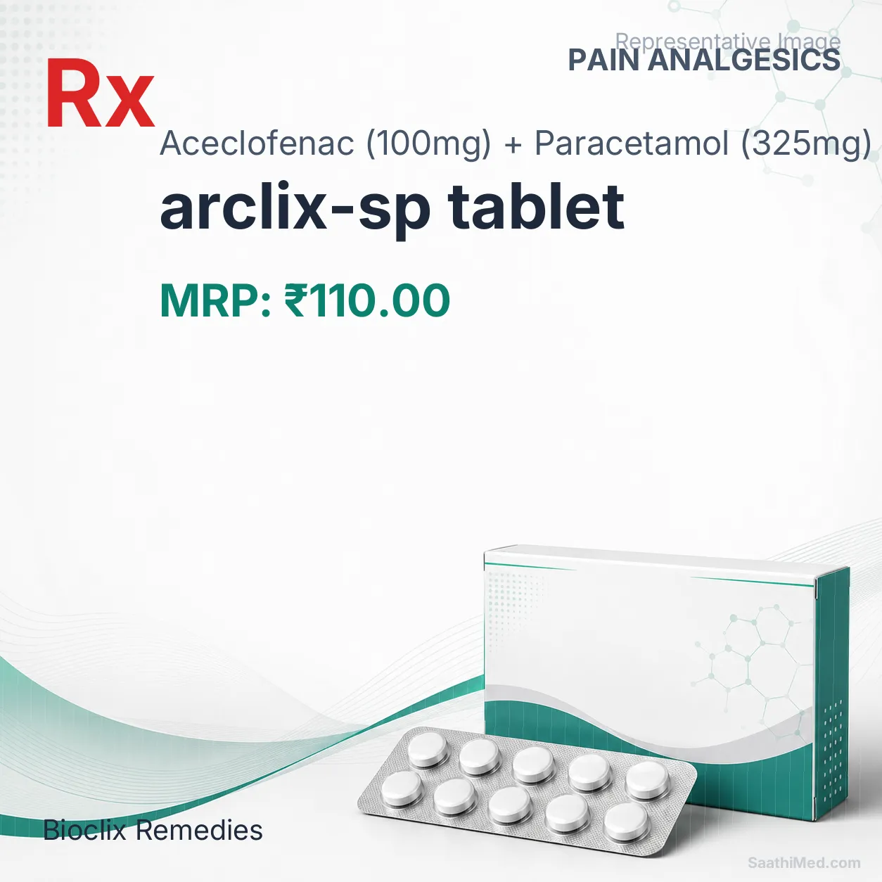 arclix-sp tablet Allopathy (Aceclofenac (100mg)) - Uses in Hindi, Side Effects, Substitutes & Price in India