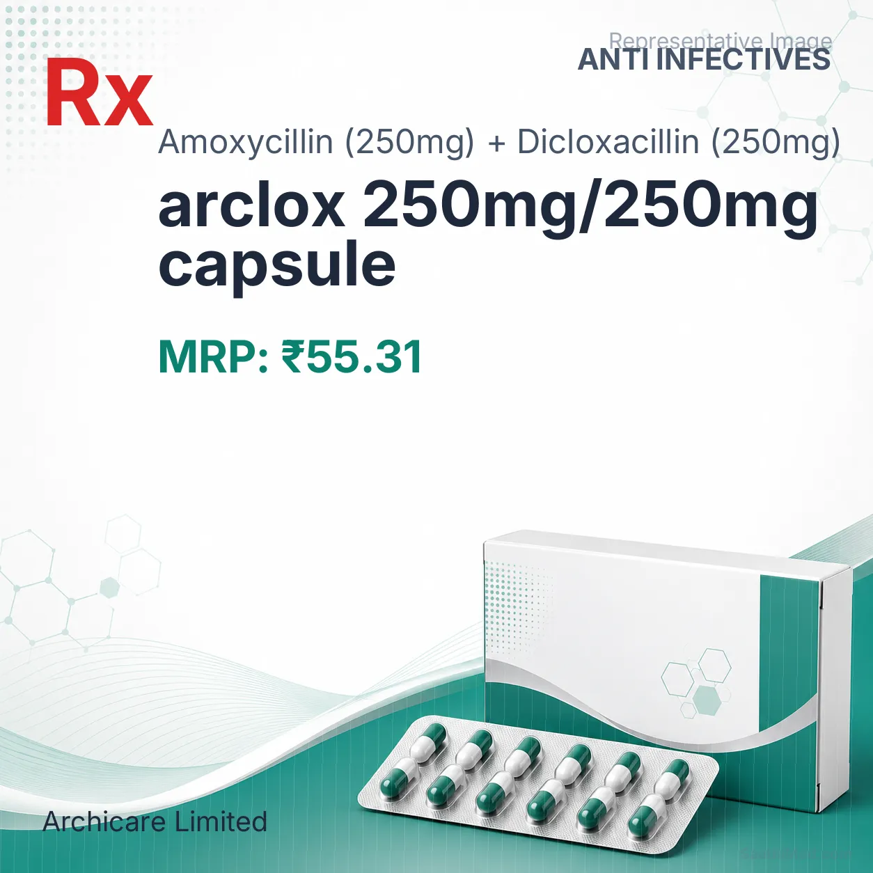 arclox 250mg/250mg capsule Allopathy (Amoxycillin (250mg)) - Uses in Hindi, Side Effects, Substitutes & Price in India