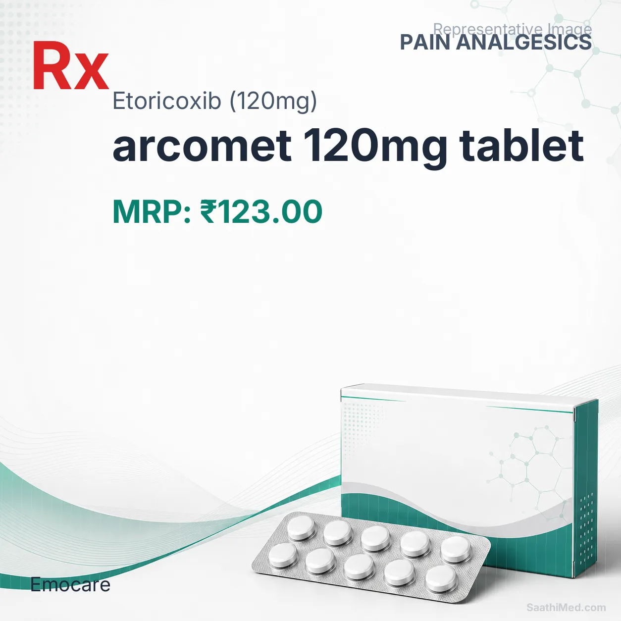 arcomet 120mg tablet Allopathy (Etoricoxib (120mg)) - Uses in Hindi, Side Effects, Substitutes & Price in India