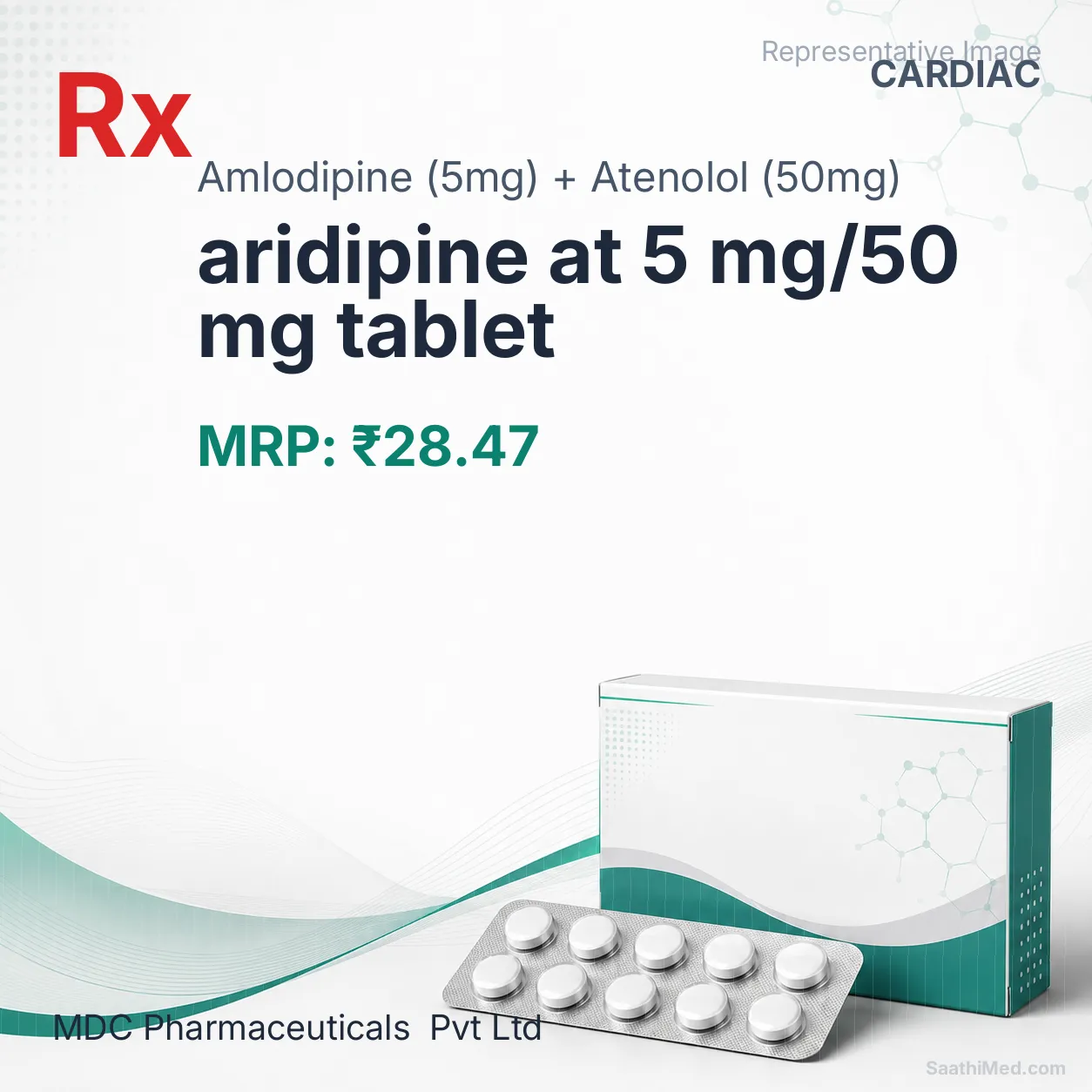 aridipine at 5 mg/50 mg tablet Allopathy (Amlodipine (5mg)) - Uses in Hindi, Side Effects, Substitutes & Price in India