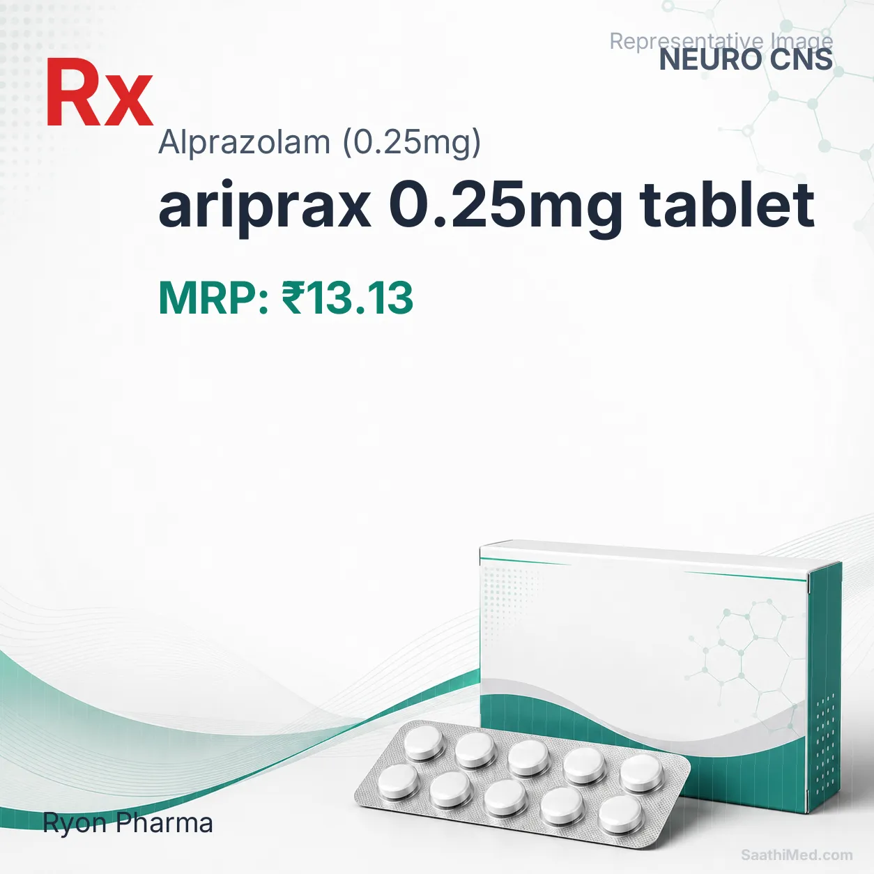 ariprax 0.25mg tablet Allopathy (Alprazolam (0.25mg)) - Uses in Hindi, Side Effects, Substitutes & Price in India