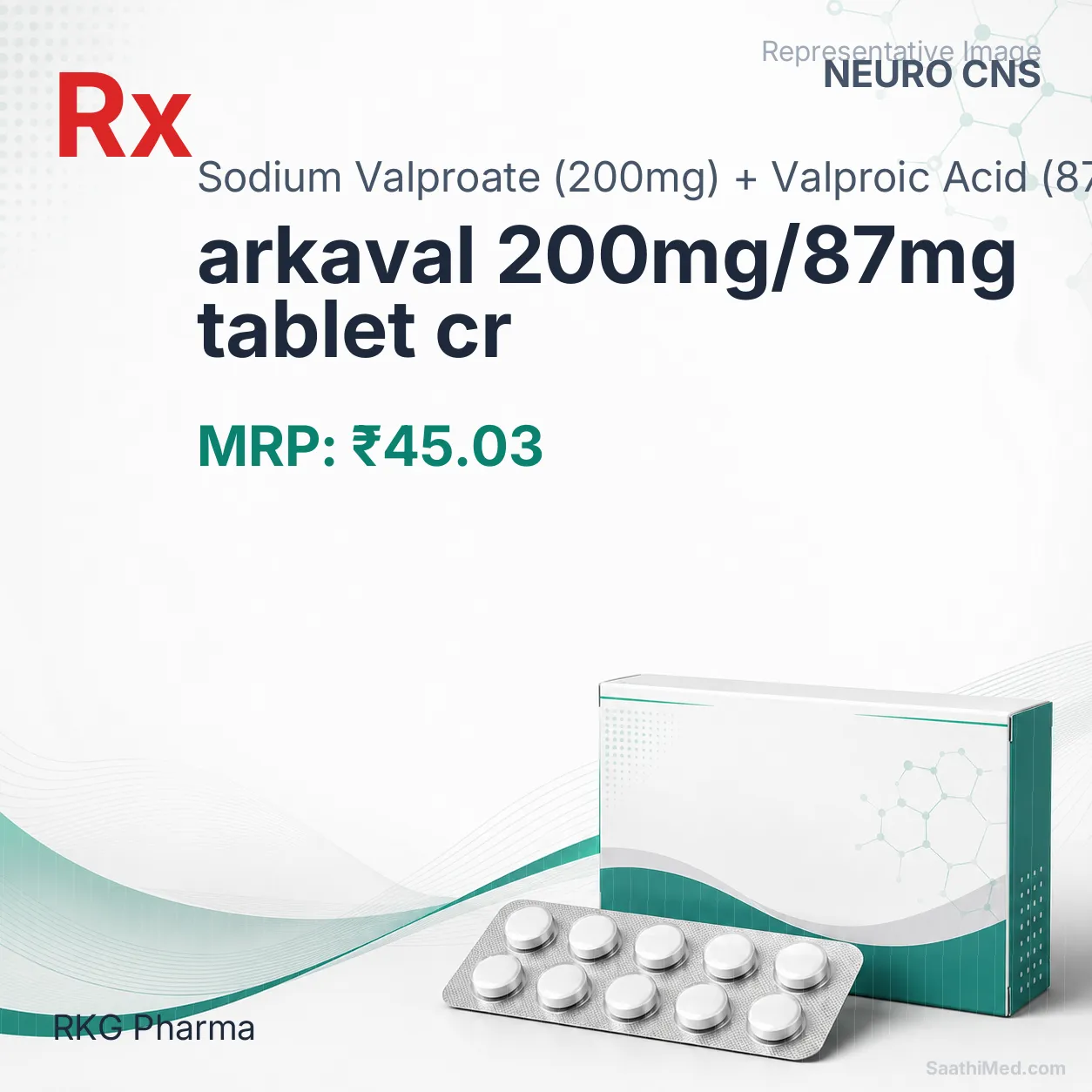 arkaval 200mg/87mg tablet cr Allopathy (Sodium Valproate (200mg)) - Uses in Hindi, Side Effects, Substitutes & Price in India