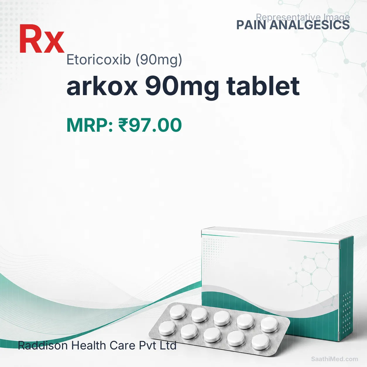 arkox 90mg tablet Allopathy (Etoricoxib (90mg)) - Uses in Hindi, Side Effects, Substitutes & Price in India