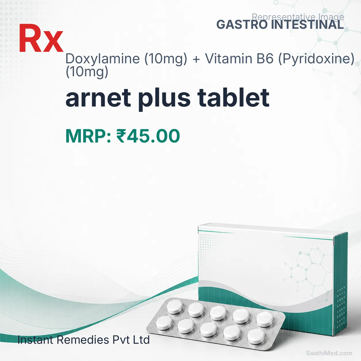 arnet plus tablet Allopathy (Doxylamine (10mg)) - Uses in Hindi, Side Effects, Substitutes & Price in India