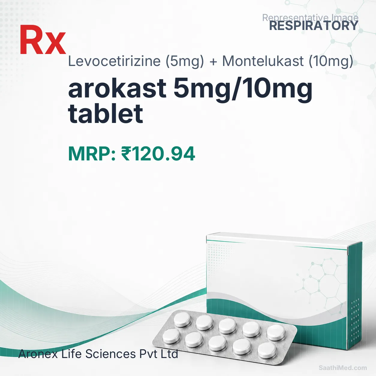 arokast 5mg/10mg tablet Allopathy (Levocetirizine (5mg)) - Uses in Hindi, Side Effects, Substitutes & Price in India