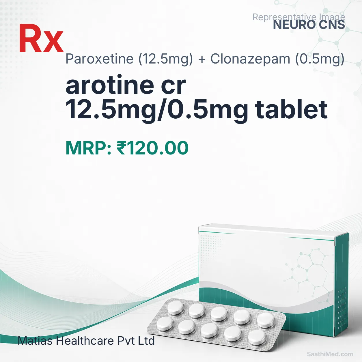 arotine cr 12.5mg/0.5mg tablet Allopathy (Paroxetine (12.5mg)) - Uses in Hindi, Side Effects, Substitutes & Price in India