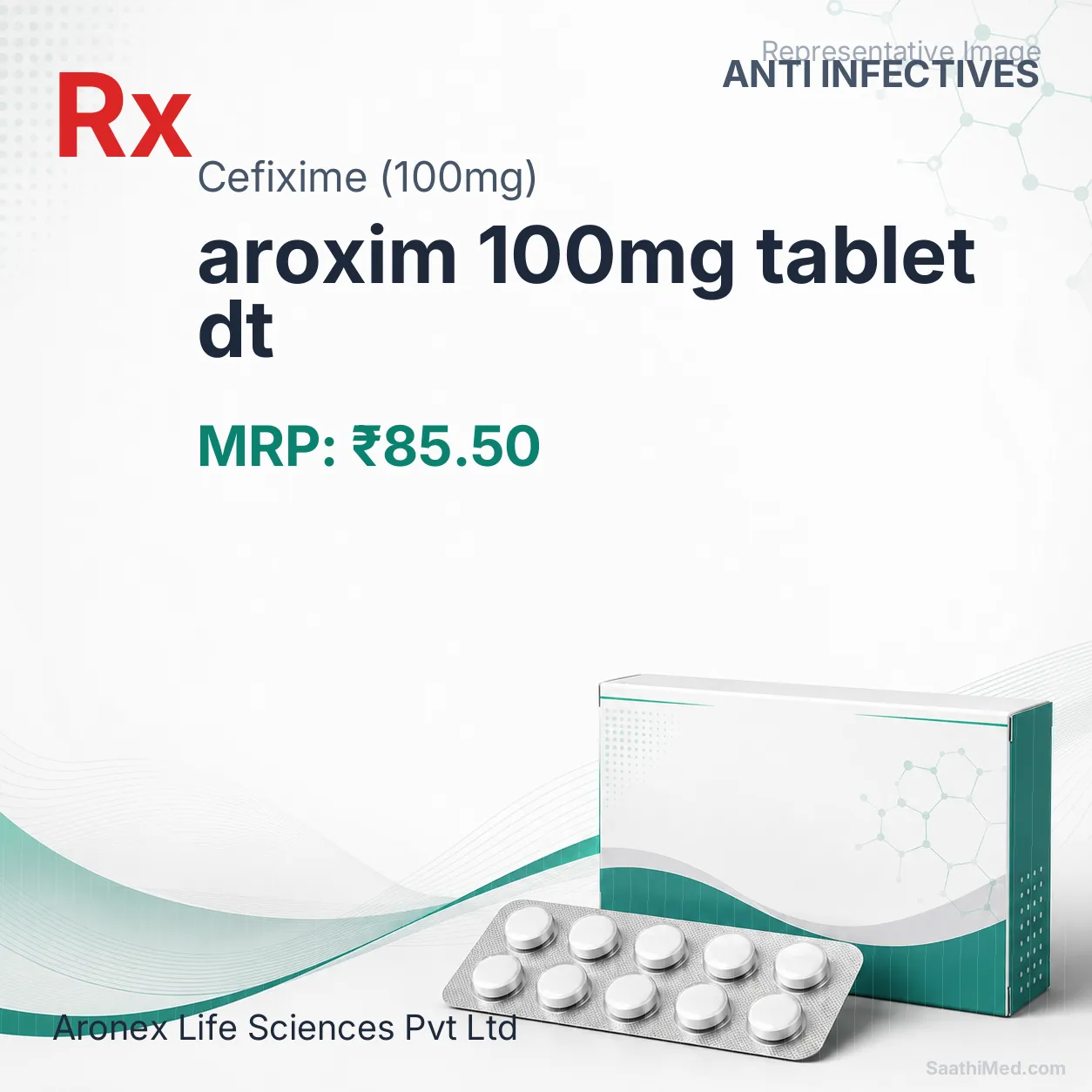 aroxim 100mg tablet dt Allopathy (Cefixime (100mg)) - Uses in Hindi, Side Effects, Substitutes & Price in India