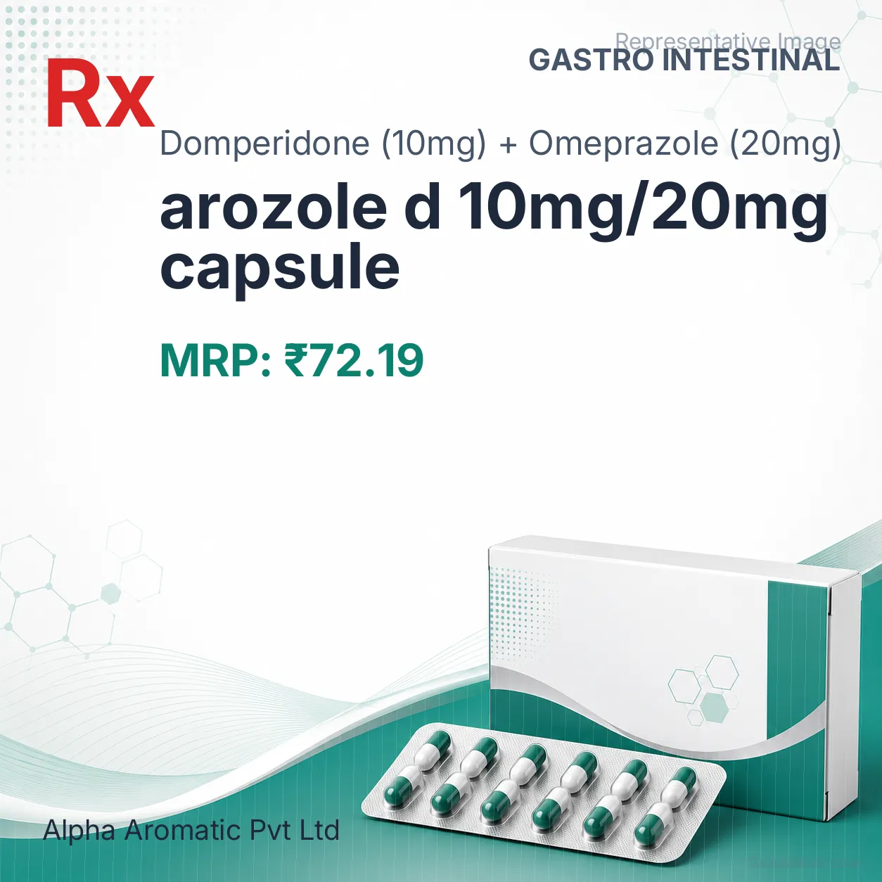 arozole d 10mg/20mg capsule Allopathy (Domperidone (10mg)) - Uses in Hindi, Side Effects, Substitutes & Price in India