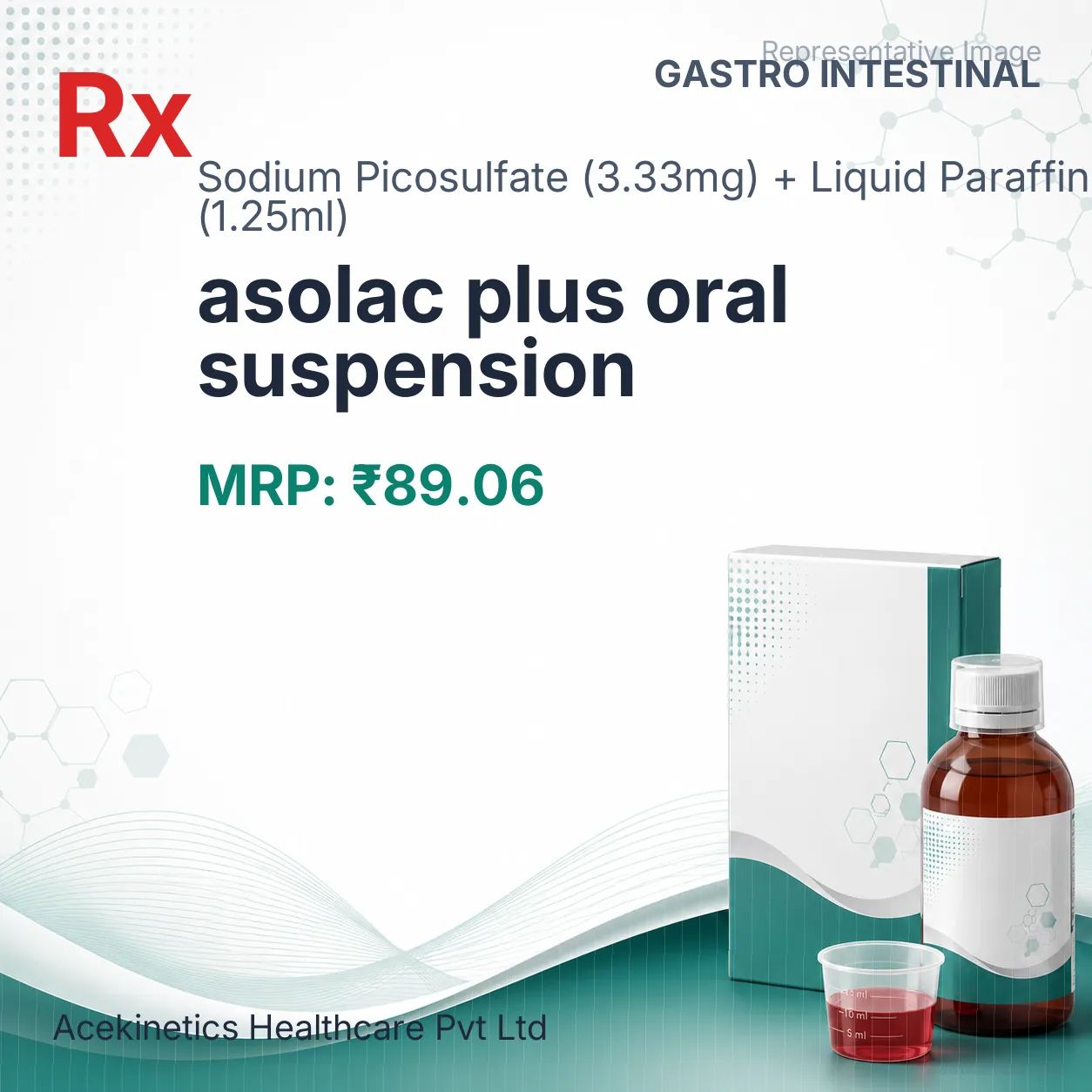 asolac plus oral suspension Allopathy (Sodium Picosulfate (3.33mg)) - Uses in Hindi, Side Effects, Substitutes & Price in India