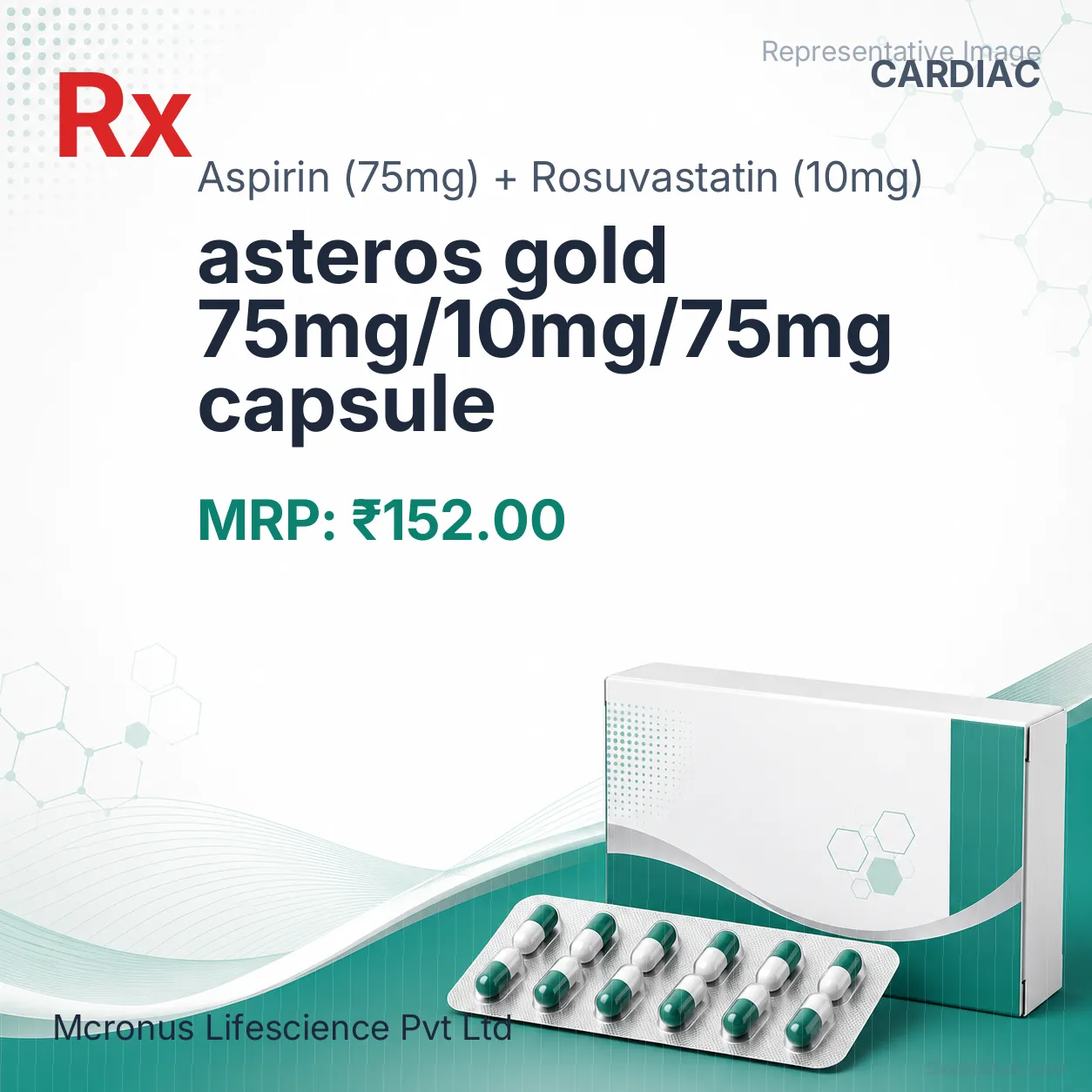 asteros gold 75mg/10mg/75mg capsule Allopathy (Aspirin (75mg)) - Uses in Hindi, Side Effects, Substitutes & Price in India
