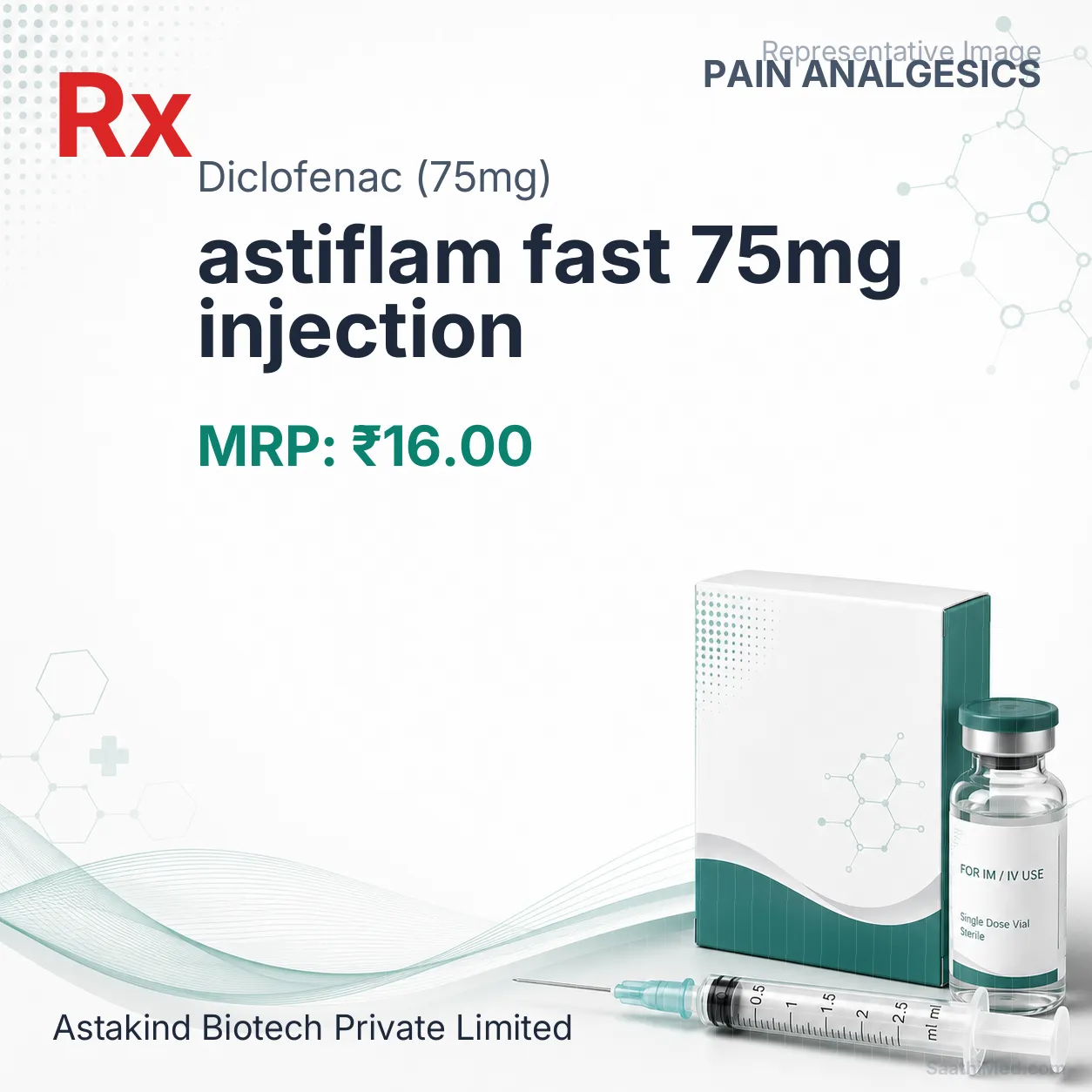 astiflam fast 75mg injection Allopathy (Diclofenac (75mg)) - Uses in Hindi, Side Effects, Substitutes & Price in India