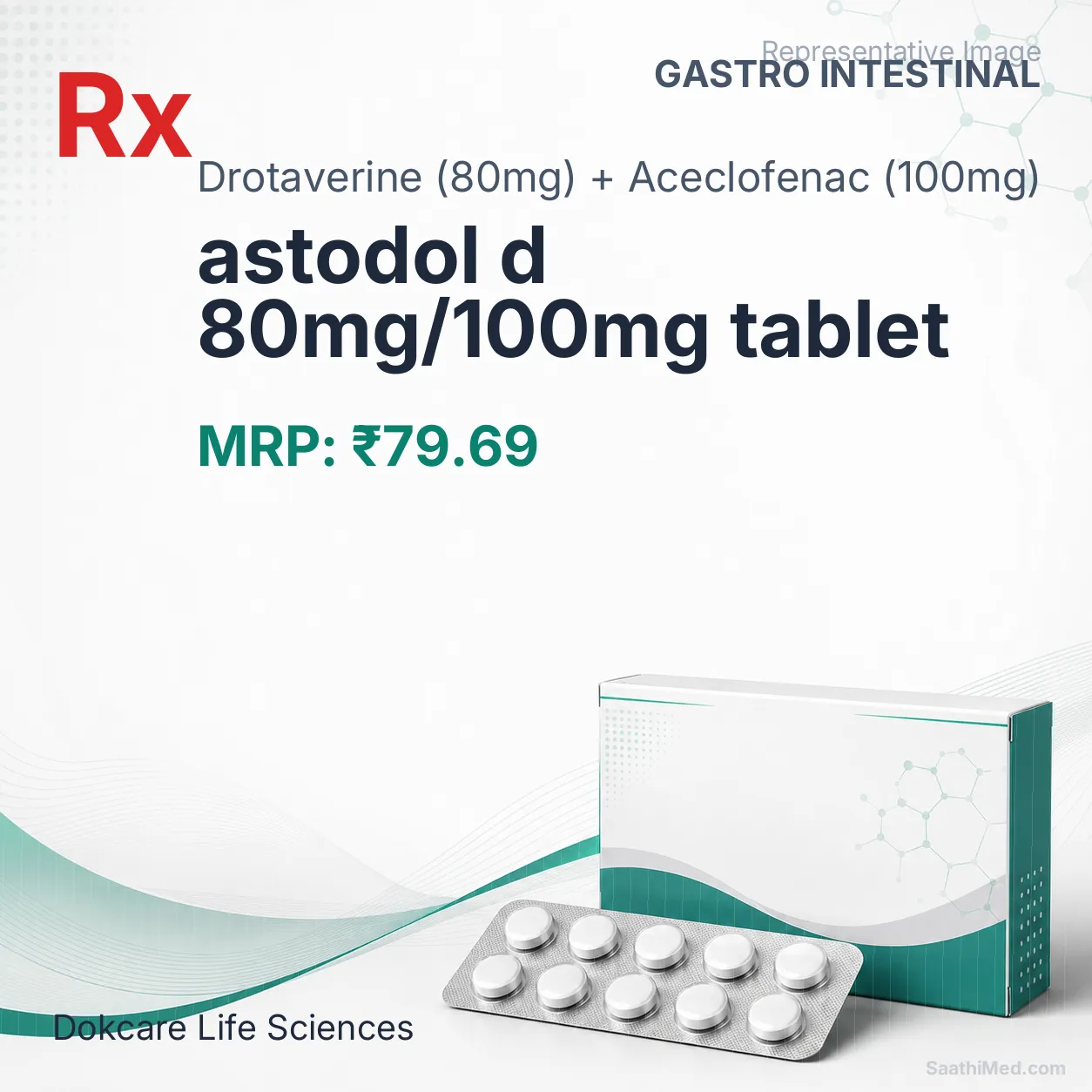 astodol d 80mg/100mg tablet Allopathy (Drotaverine (80mg)) - Uses in Hindi, Side Effects, Substitutes & Price in India