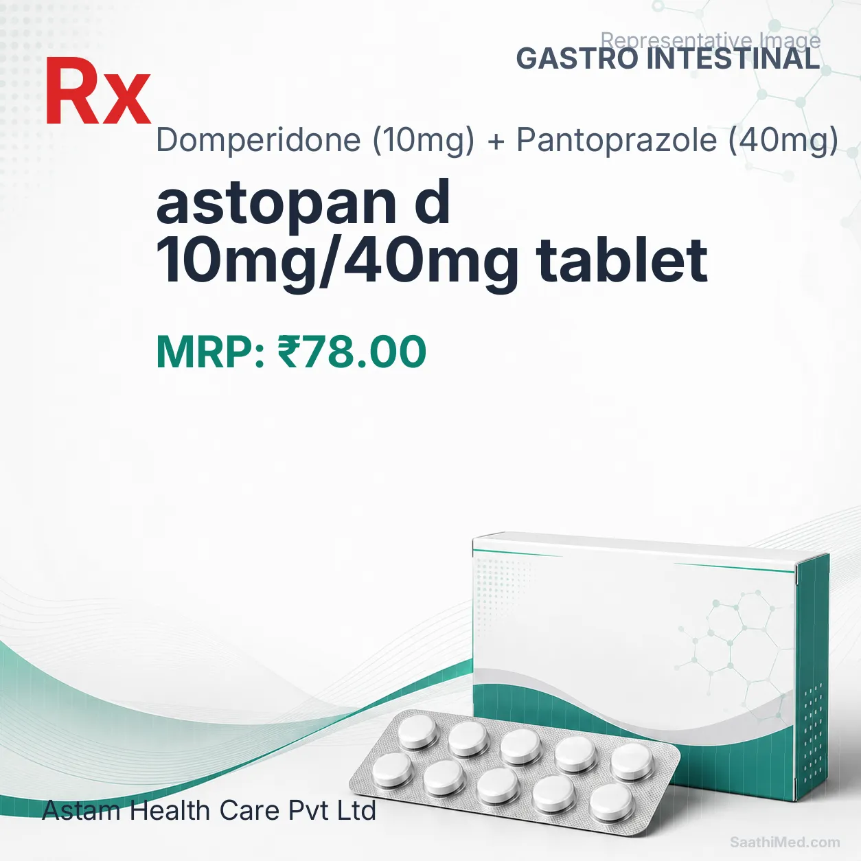 astopan d 10mg/40mg tablet Allopathy (Domperidone (10mg)) - Uses in Hindi, Side Effects, Substitutes & Price in India