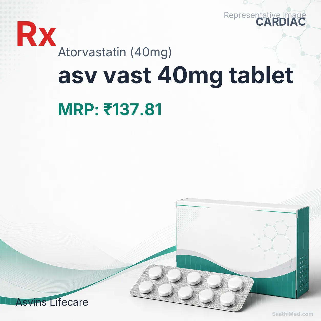 asv vast 40mg tablet Allopathy (Atorvastatin (40mg)) - Uses in Hindi, Side Effects, Substitutes & Price in India