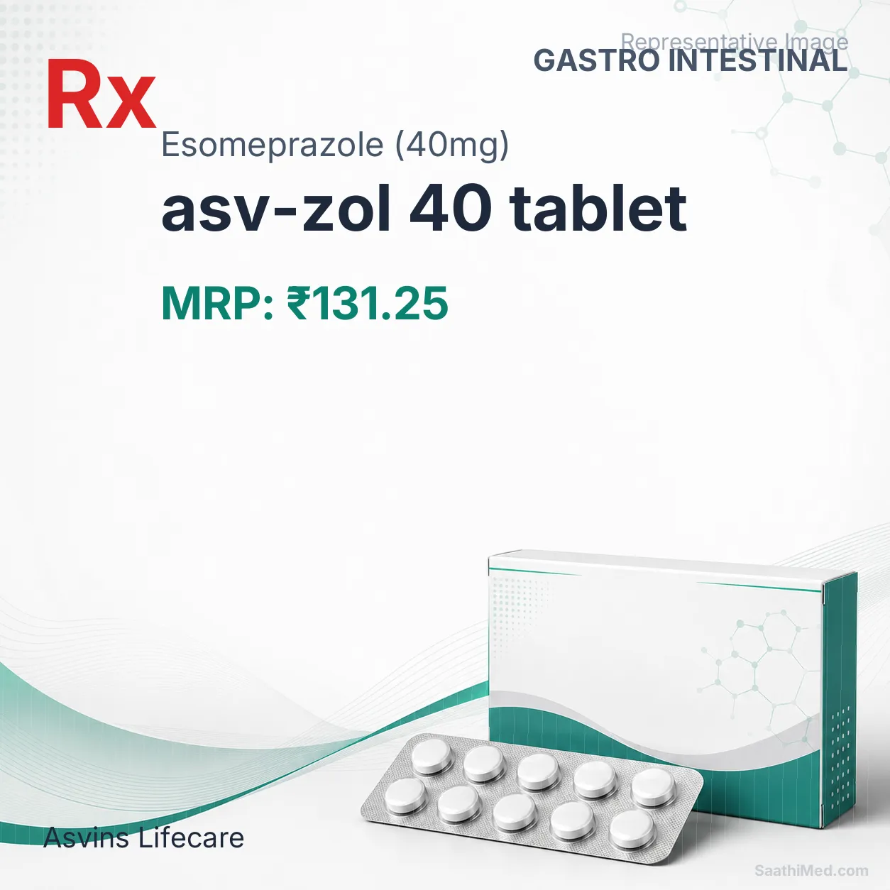 asv-zol 40 tablet Allopathy (Esomeprazole (40mg)) - Uses in Hindi, Side Effects, Substitutes & Price in India