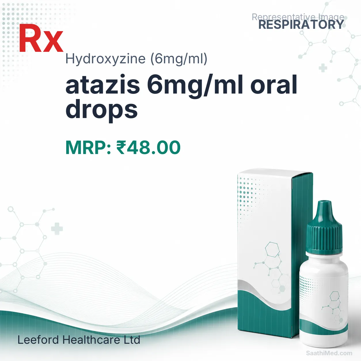 atazis 6mg/ml oral drops Allopathy (Hydroxyzine (6mg/ml)) - Uses in Hindi, Side Effects, Substitutes & Price in India