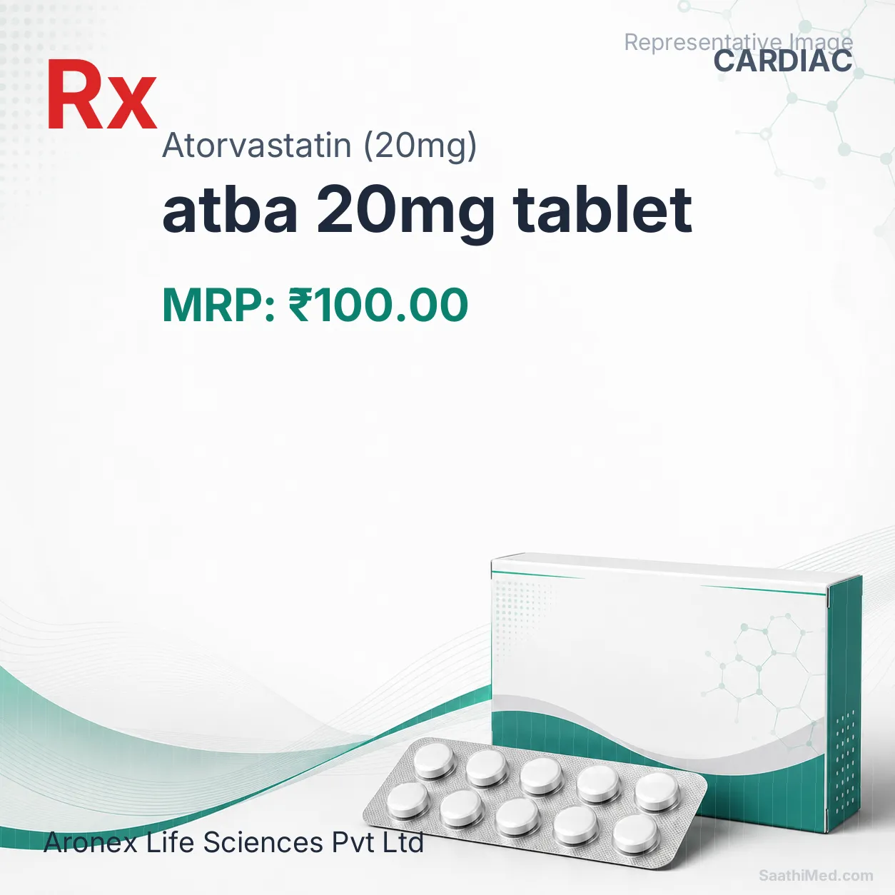 atba 20mg tablet Allopathy (Atorvastatin (20mg)) - Uses in Hindi, Side Effects, Substitutes & Price in India