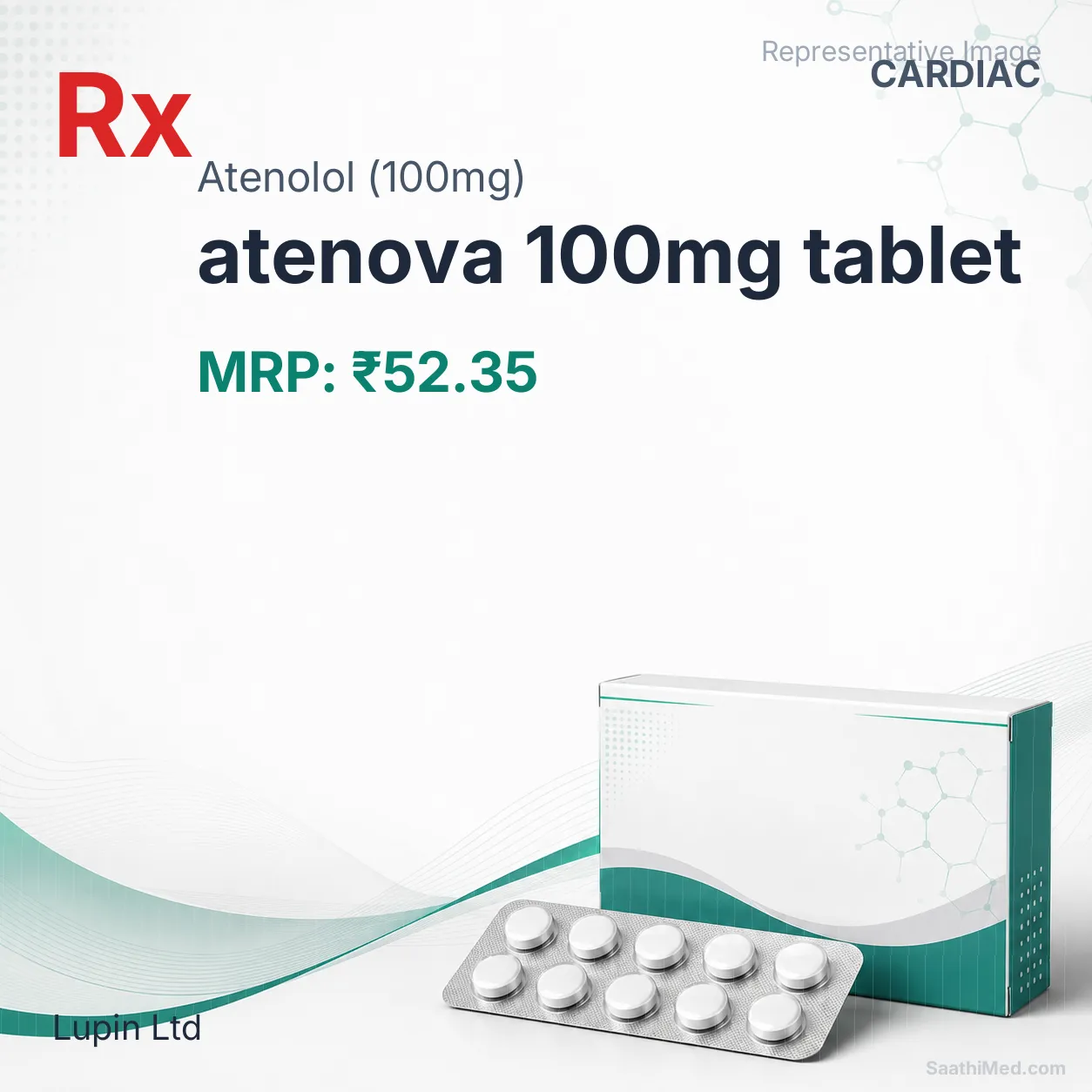atenova 100mg tablet Allopathy (Atenolol (100mg)) - Uses in Hindi, Side Effects, Substitutes & Price in India