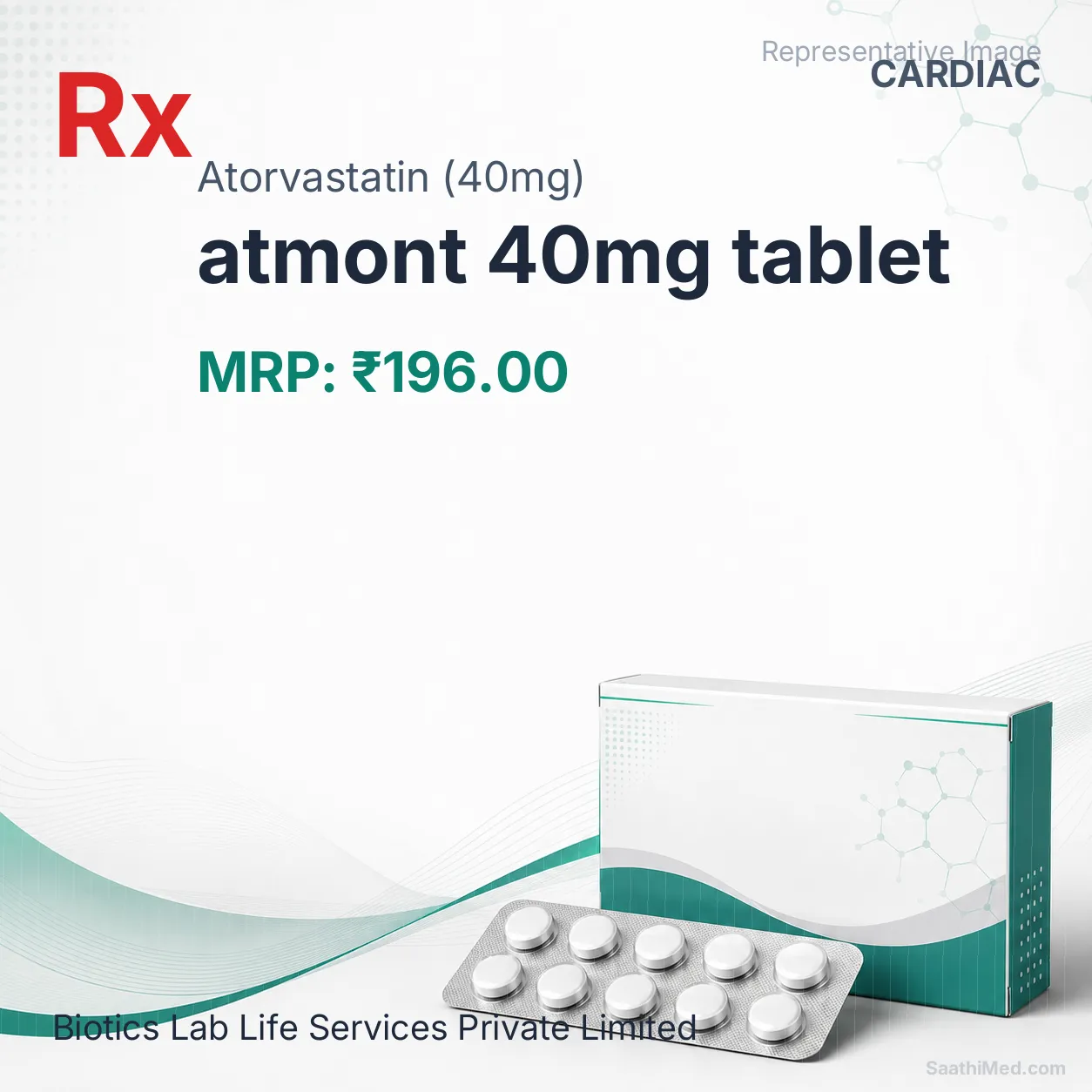 atmont 40mg tablet Allopathy (Atorvastatin (40mg)) - Uses in Hindi, Side Effects, Substitutes & Price in India