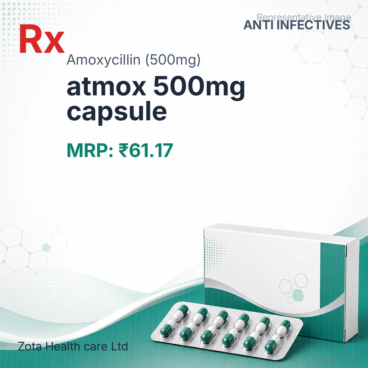atmox 500mg capsule Allopathy (Amoxycillin (500mg)) - Uses in Hindi, Side Effects, Substitutes & Price in India