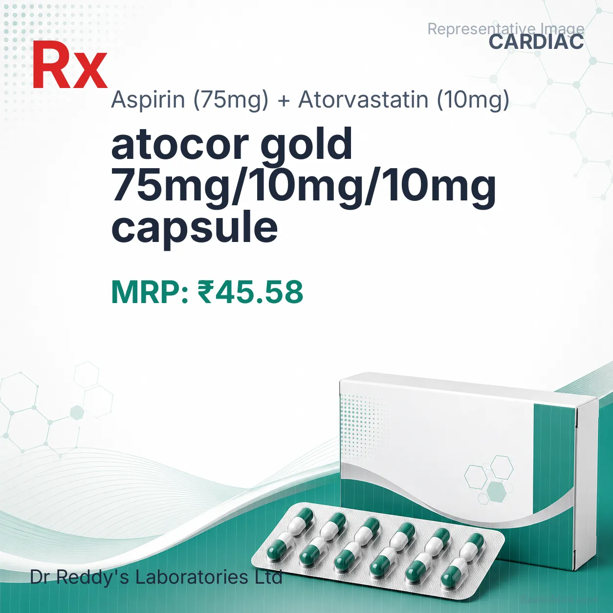 atocor gold 75mg/10mg/10mg capsule Allopathy (Aspirin (75mg)) - Uses in Hindi, Side Effects, Substitutes & Price in India