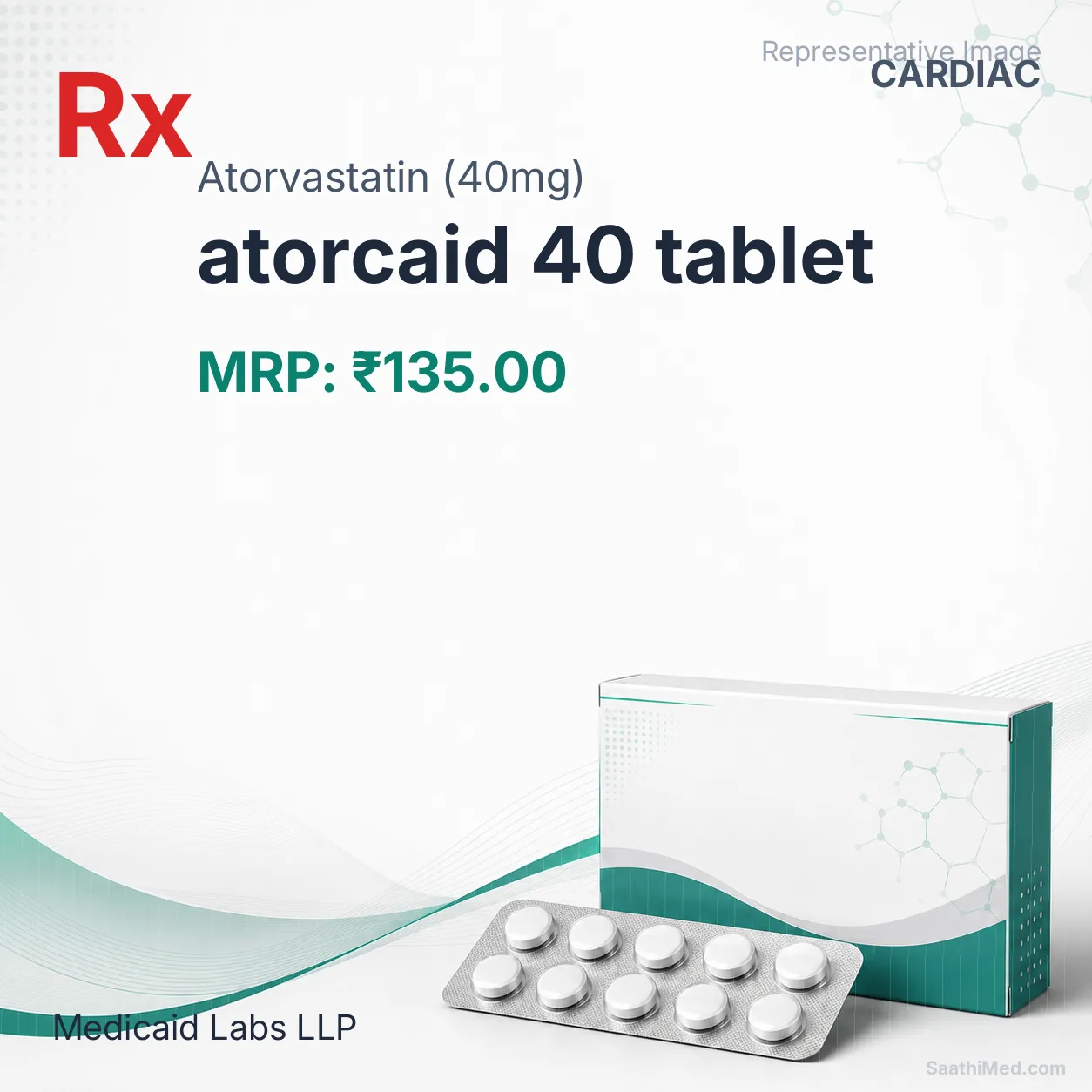 atorcaid 40 tablet - Atorvastatin (40mg) medicine