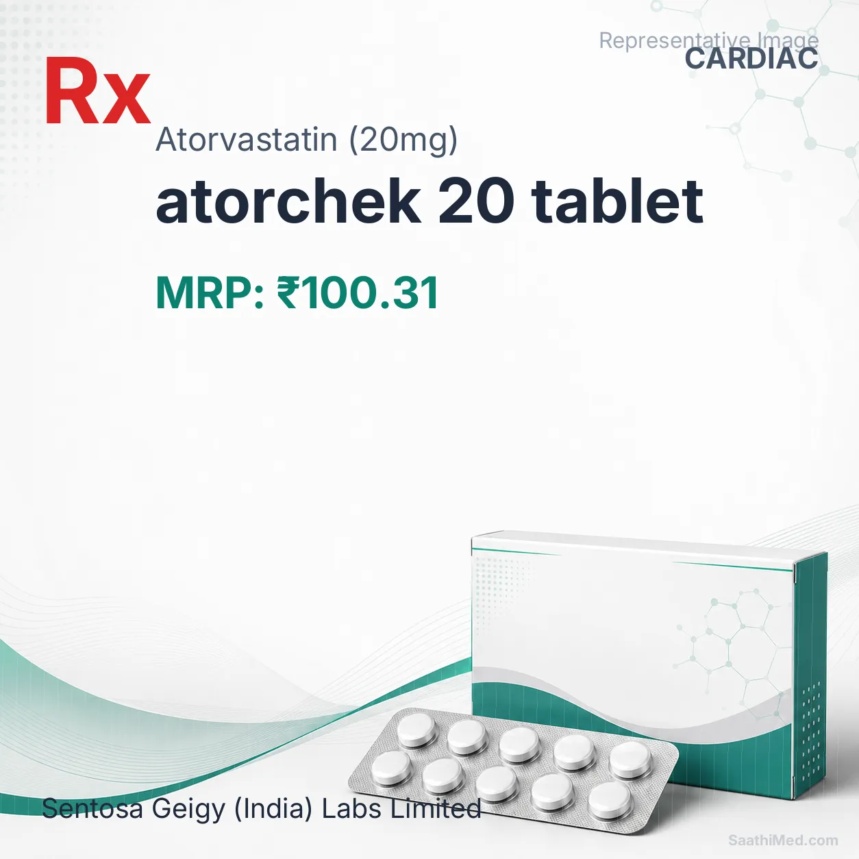 atorchek 20 tablet Allopathy (Atorvastatin (20mg)) - Uses in Hindi, Side Effects, Substitutes & Price in India