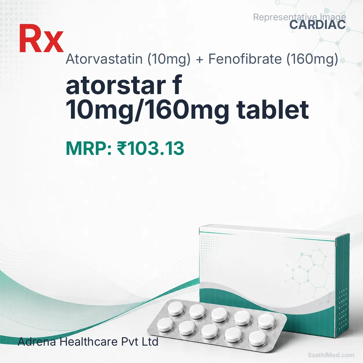 atorstar f 10mg/160mg tablet Allopathy (Atorvastatin (10mg)) - Uses in Hindi, Side Effects, Substitutes & Price in India