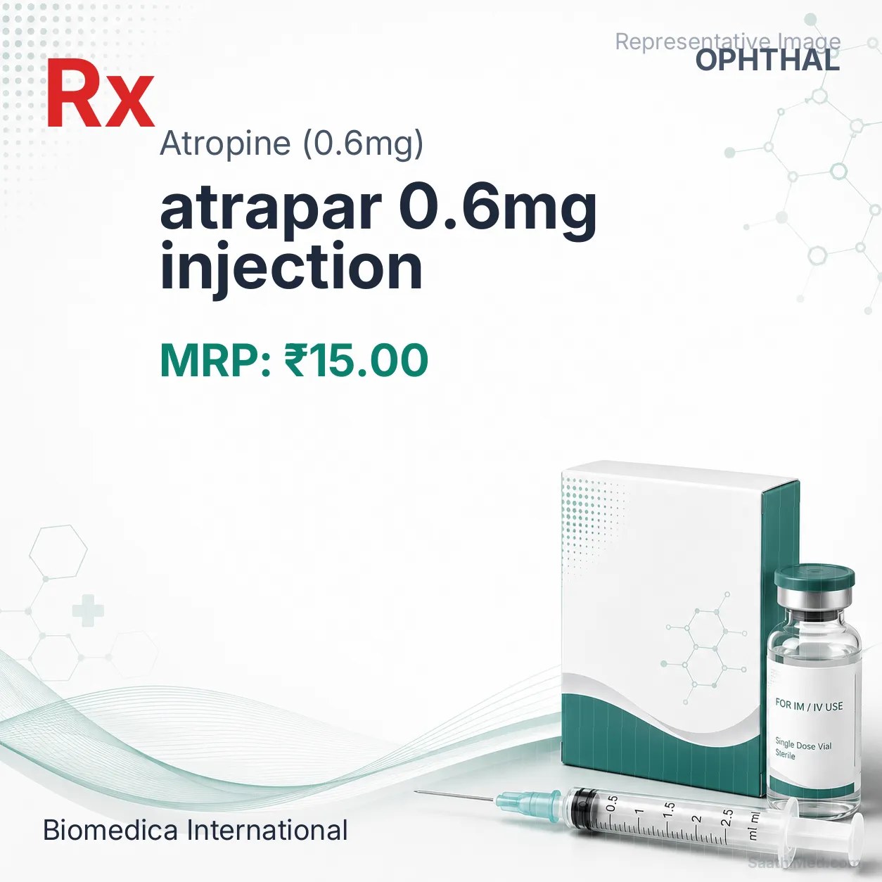 atrapar 0.6mg injection Allopathy (Atropine (0.6mg)) - Uses in Hindi, Side Effects, Substitutes & Price in India