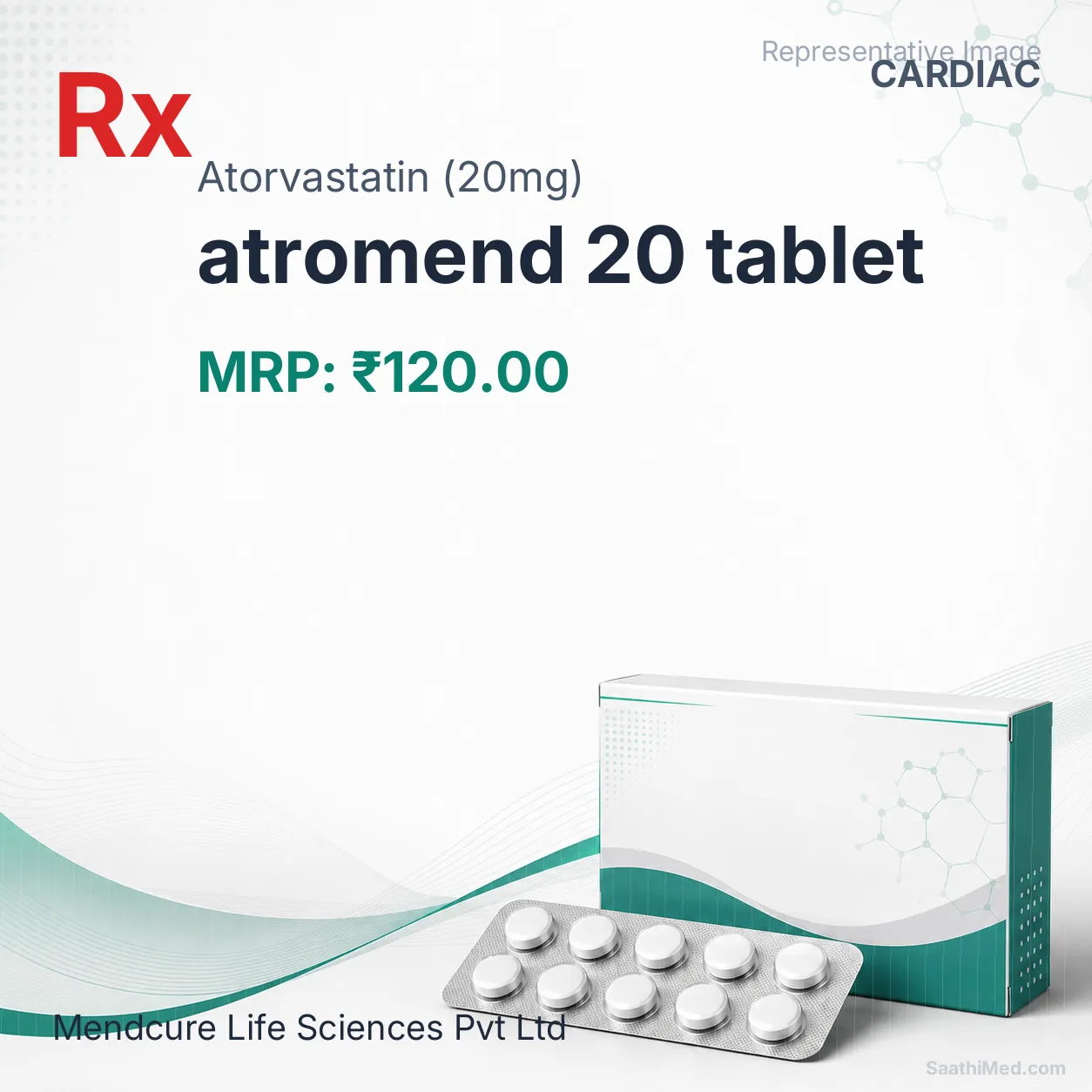 atromend 20 tablet Allopathy (Atorvastatin (20mg)) - Uses in Hindi, Side Effects, Substitutes & Price in India
