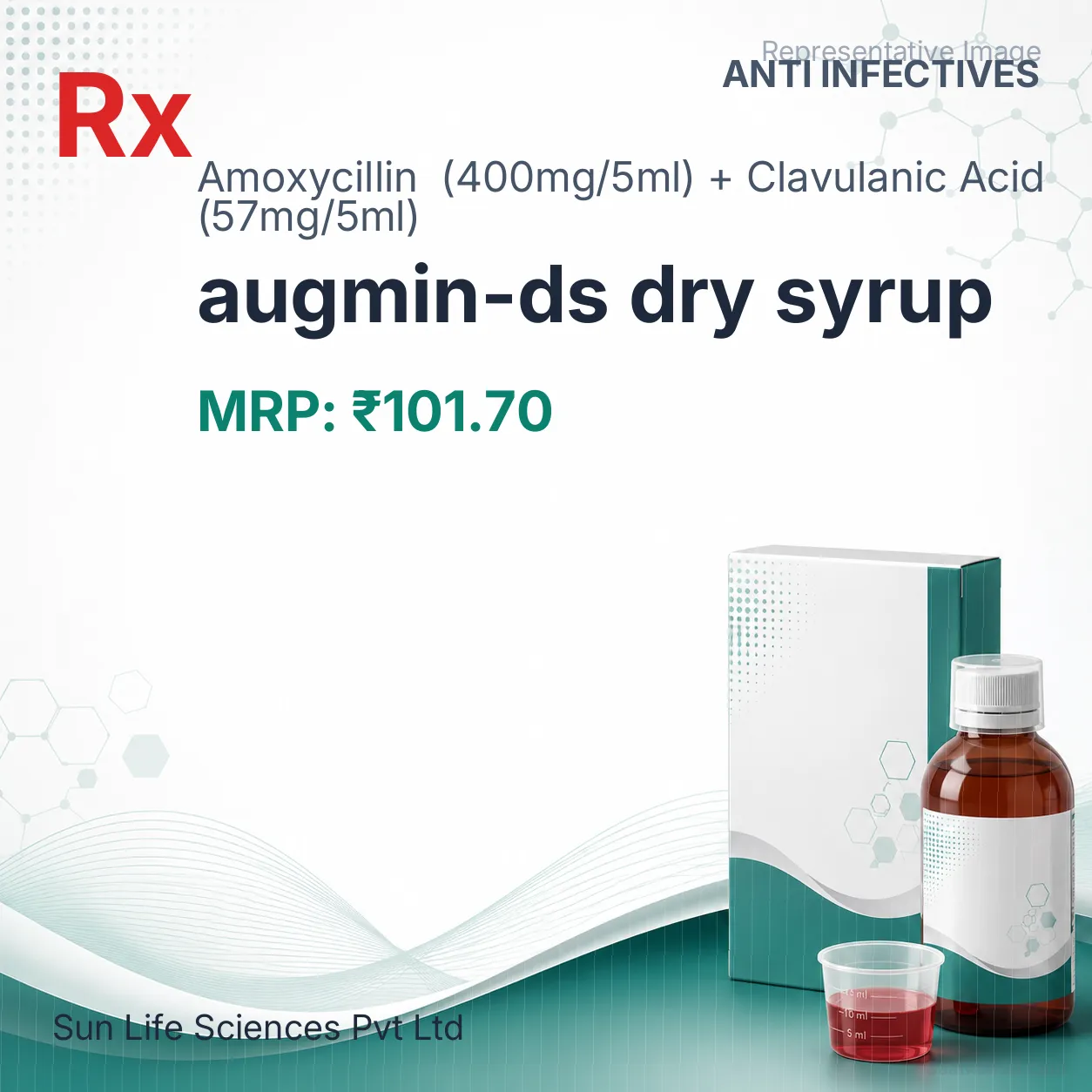 augmin-ds dry syrup Allopathy (Amoxycillin (400mg/5ml)) - Uses in Hindi, Side Effects, Substitutes & Price in India