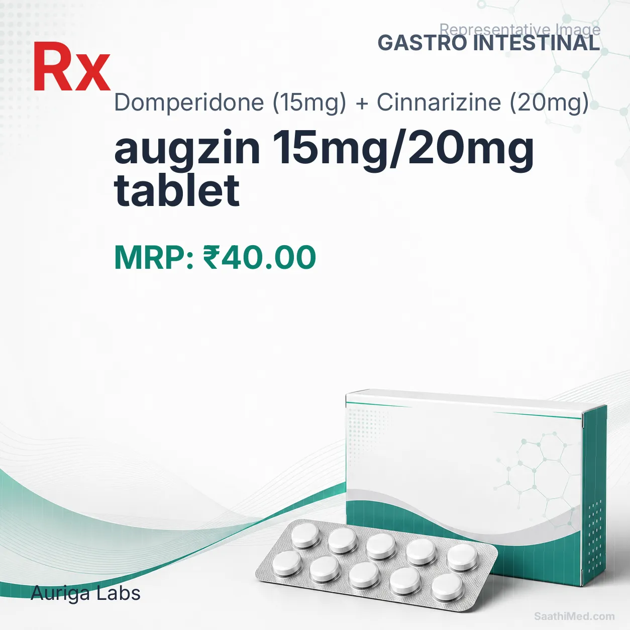 augzin 15mg/20mg tablet Allopathy (Domperidone (15mg)) - Uses in Hindi, Side Effects, Substitutes & Price in India
