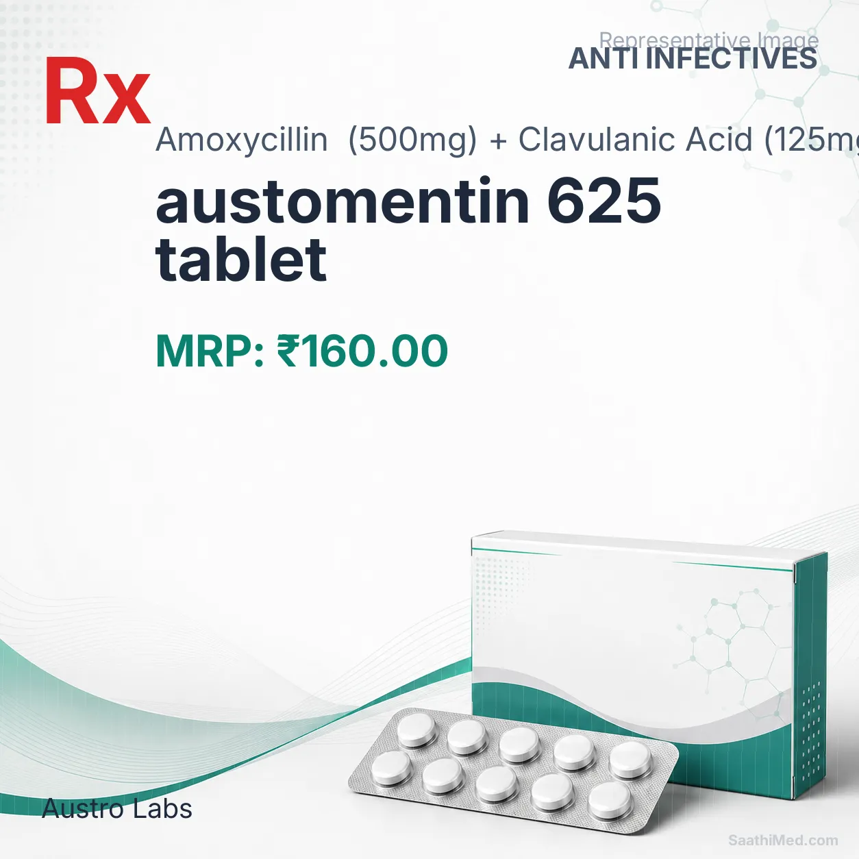 austomentin 625 tablet Allopathy (Amoxycillin (500mg)) - Uses in Hindi, Side Effects, Substitutes & Price in India