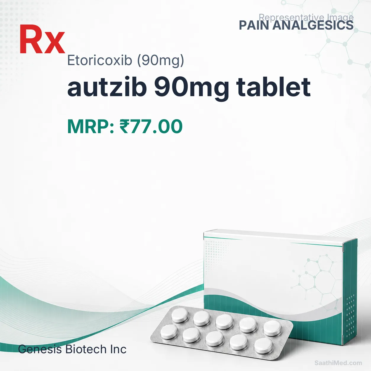 autzib 90mg tablet Allopathy (Etoricoxib (90mg)) - Uses in Hindi, Side Effects, Substitutes & Price in India