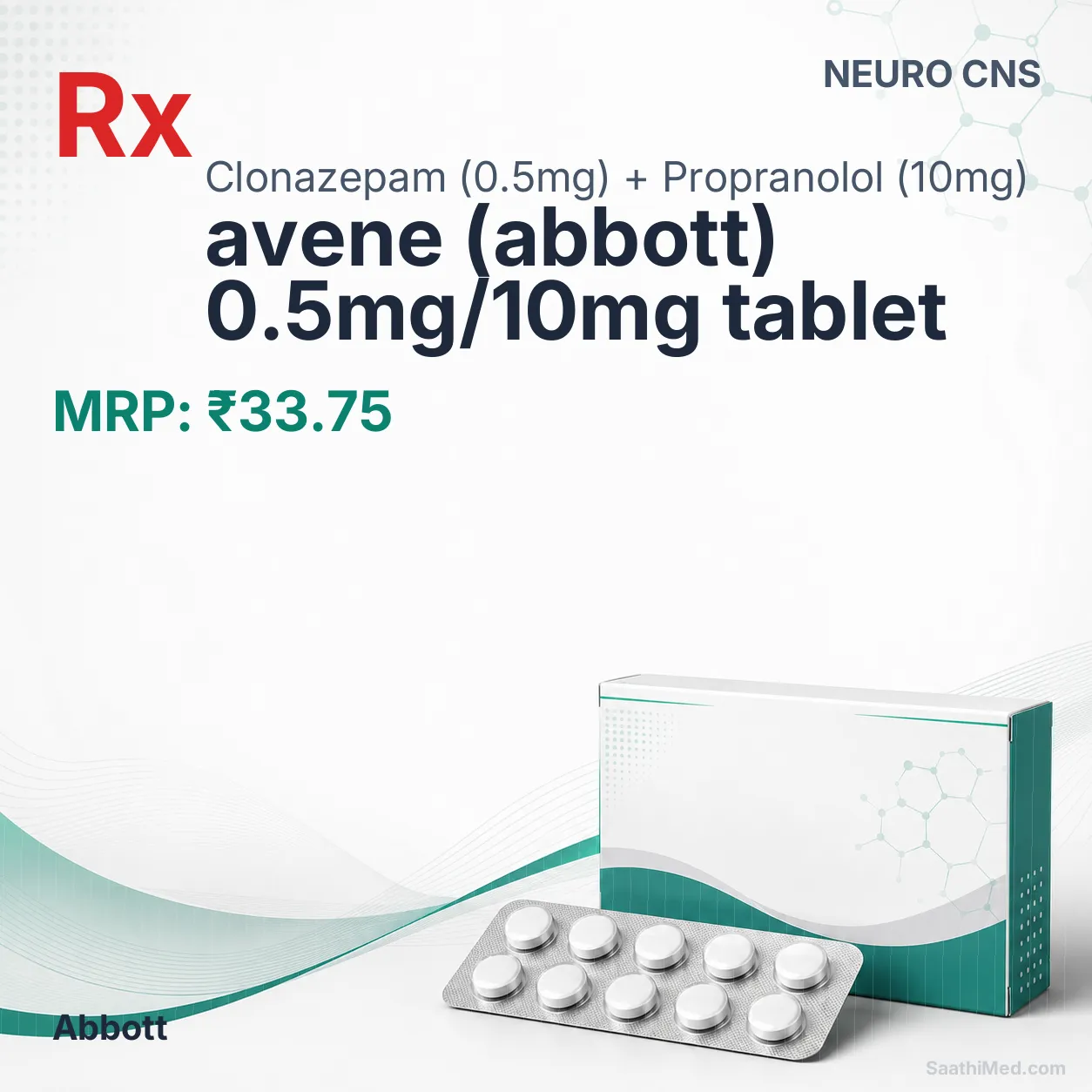 avene (abbott) 0.5mg/10mg tablet Allopathy (Clonazepam (0.5mg)) - Uses in Hindi, Side Effects, Substitutes & Price in India