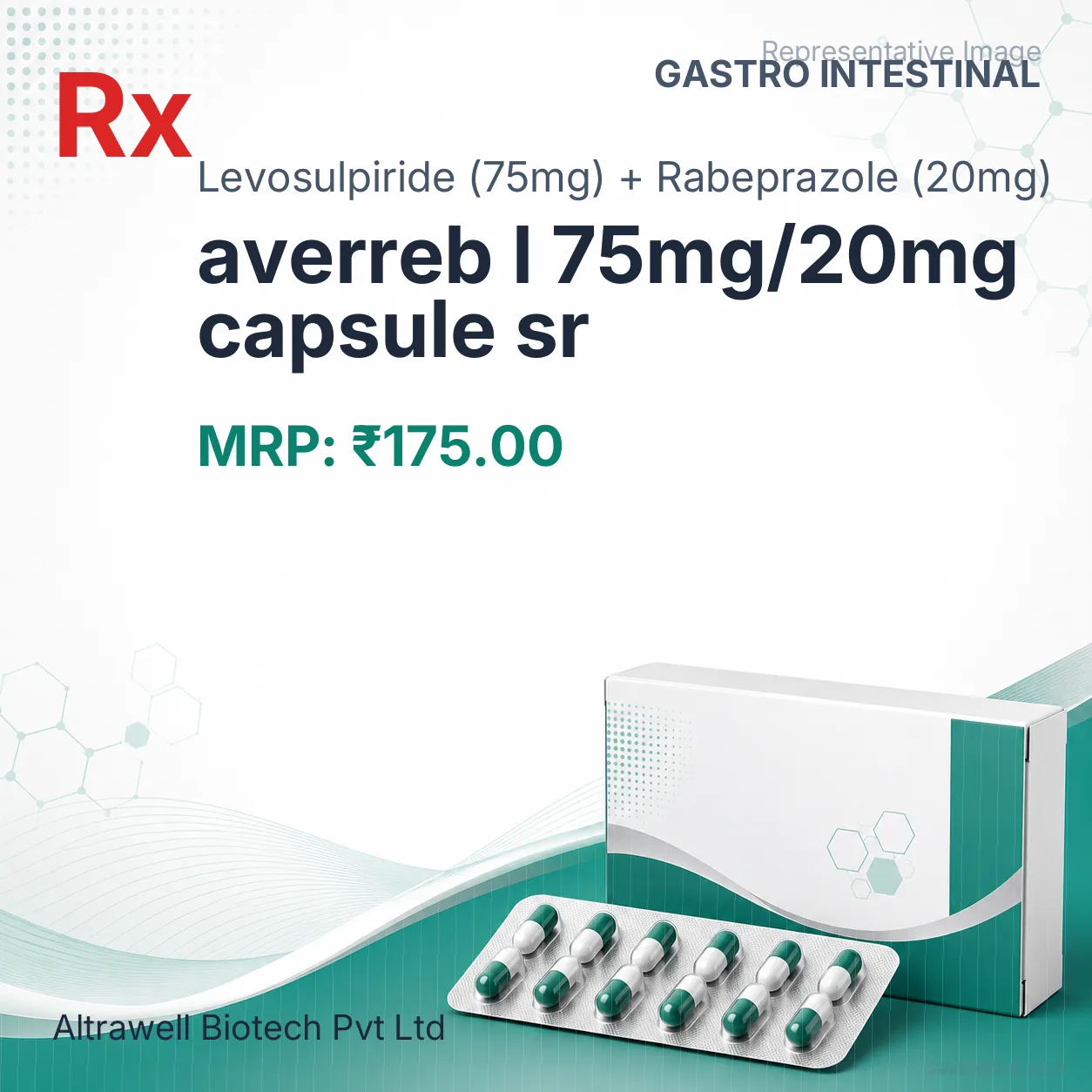 averreb l 75mg/20mg capsule sr Allopathy (Levosulpiride (75mg)) - Uses in Hindi, Side Effects, Substitutes & Price in India