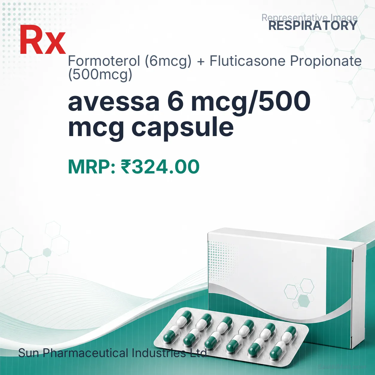 avessa 6 mcg/500 mcg capsule Allopathy (Formoterol (6mcg)) - Uses in Hindi, Side Effects, Substitutes & Price in India