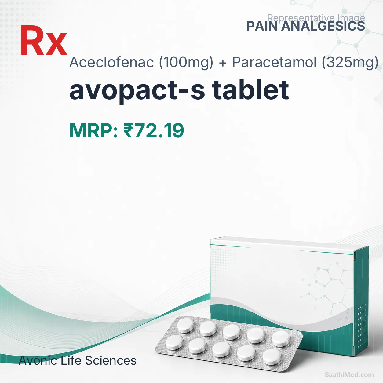 avopact-s tablet - Aceclofenac (100mg) + Paracetamol (325mg) medicine