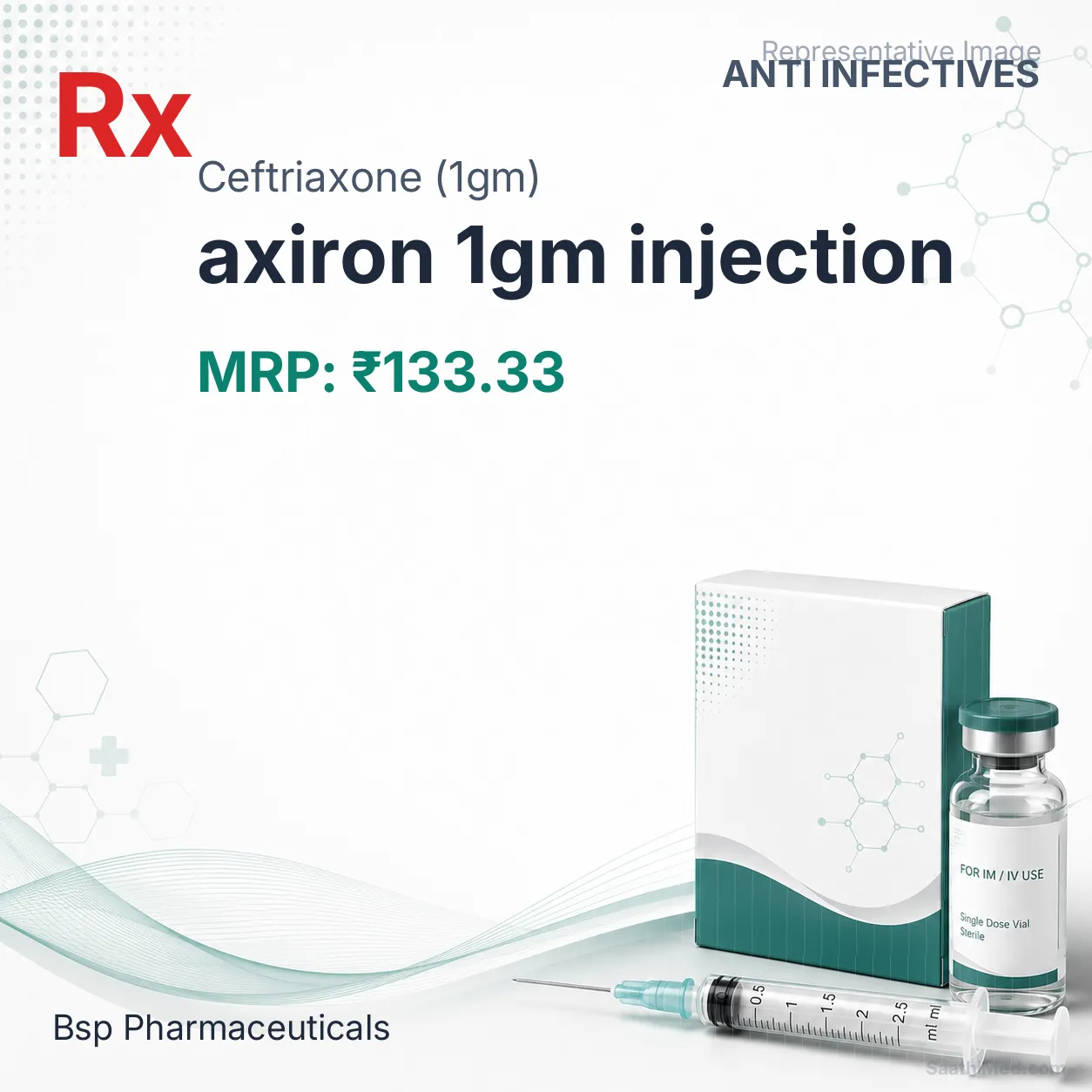 axiron 1gm injection Allopathy (Ceftriaxone (1gm)) - Uses in Hindi, Side Effects, Substitutes & Price in India