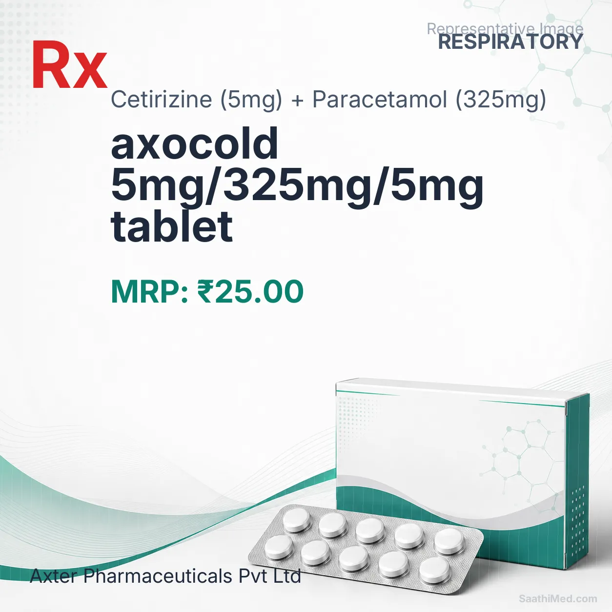 axocold 5mg/325mg/5mg tablet Allopathy (Cetirizine (5mg)) - Uses in Hindi, Side Effects, Substitutes & Price in India