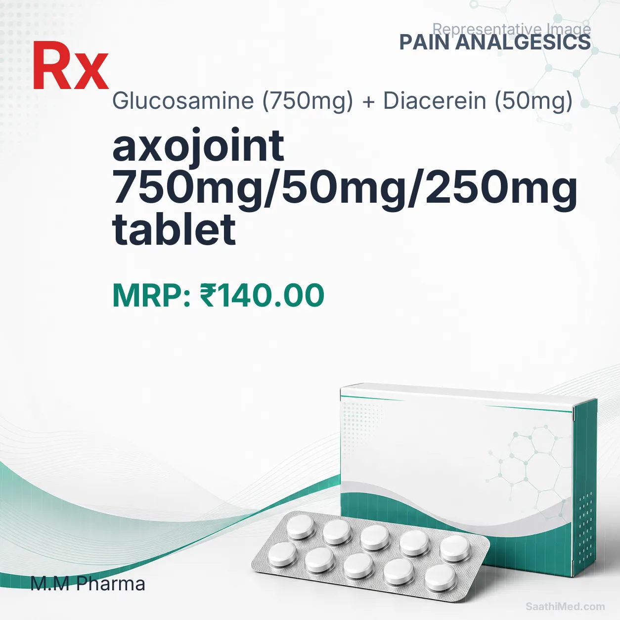 axojoint 750mg/50mg/250mg tablet Allopathy (Glucosamine (750mg)) - Uses in Hindi, Side Effects, Substitutes & Price in India