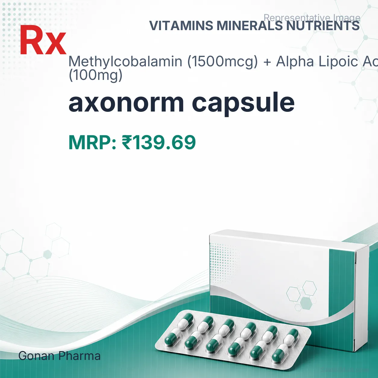 axonorm capsule Allopathy (Methylcobalamin (1500mcg)) - Uses in Hindi, Side Effects, Substitutes & Price in India