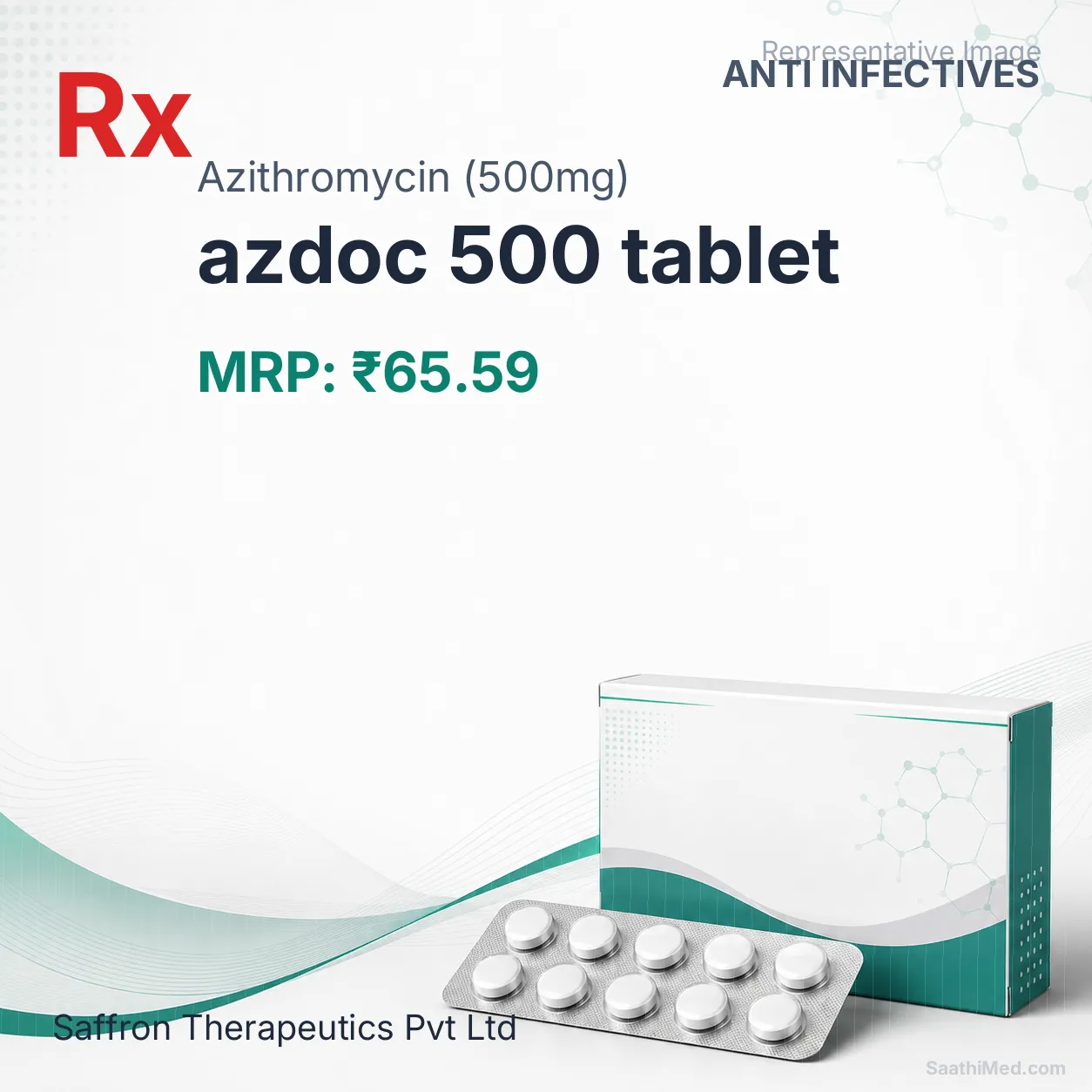 azdoc 500 tablet Allopathy (Azithromycin (500mg)) - Uses in Hindi, Side Effects, Substitutes & Price in India
