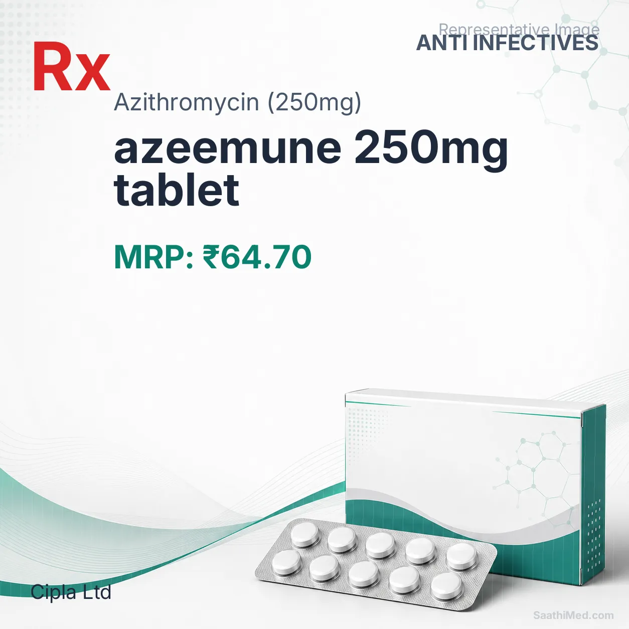 azeemune 250mg tablet Allopathy (Azithromycin (250mg)) - Uses in Hindi, Side Effects, Substitutes & Price in India