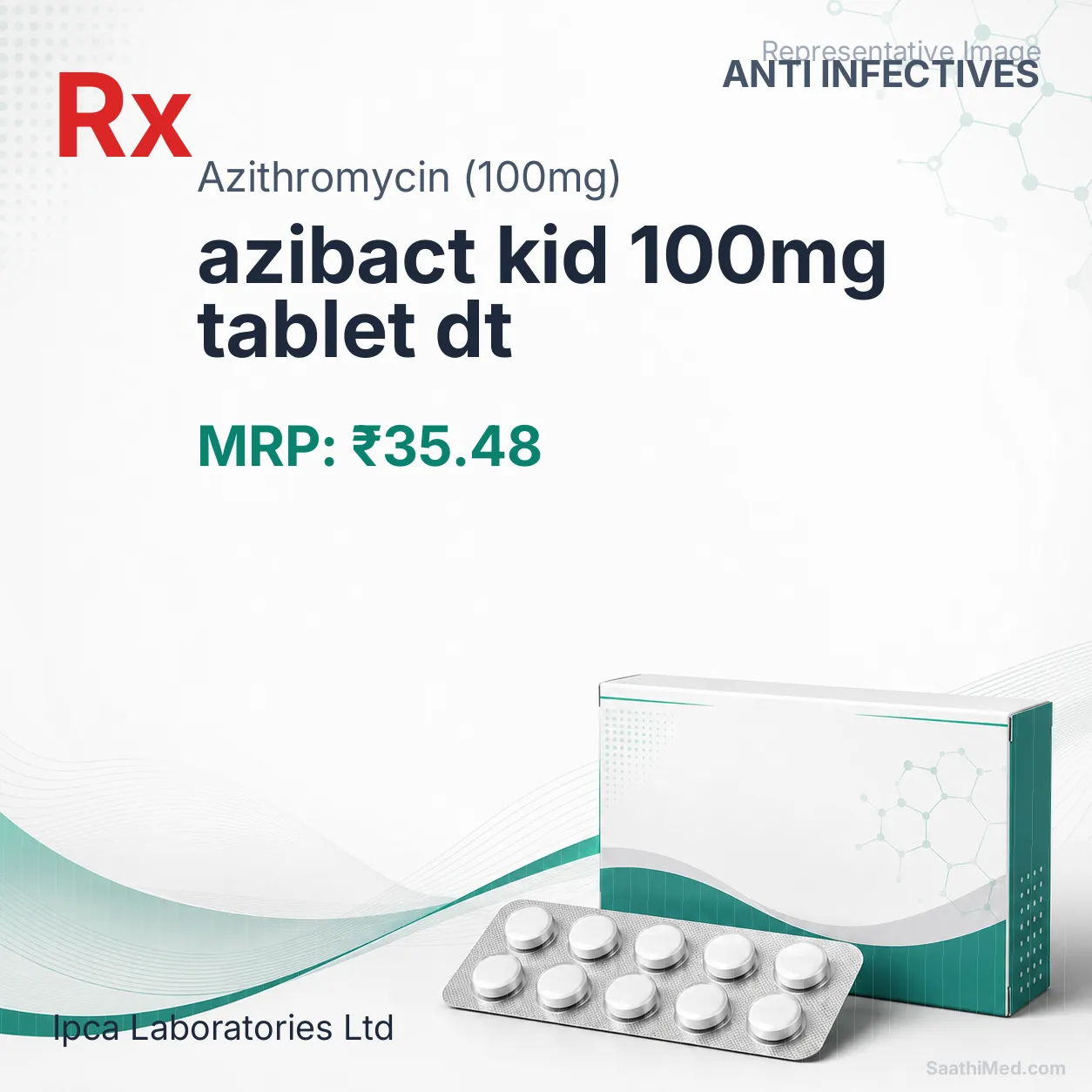 azibact kid 100mg tablet dt Allopathy (Azithromycin (100mg)) - Uses in Hindi, Side Effects, Substitutes & Price in India