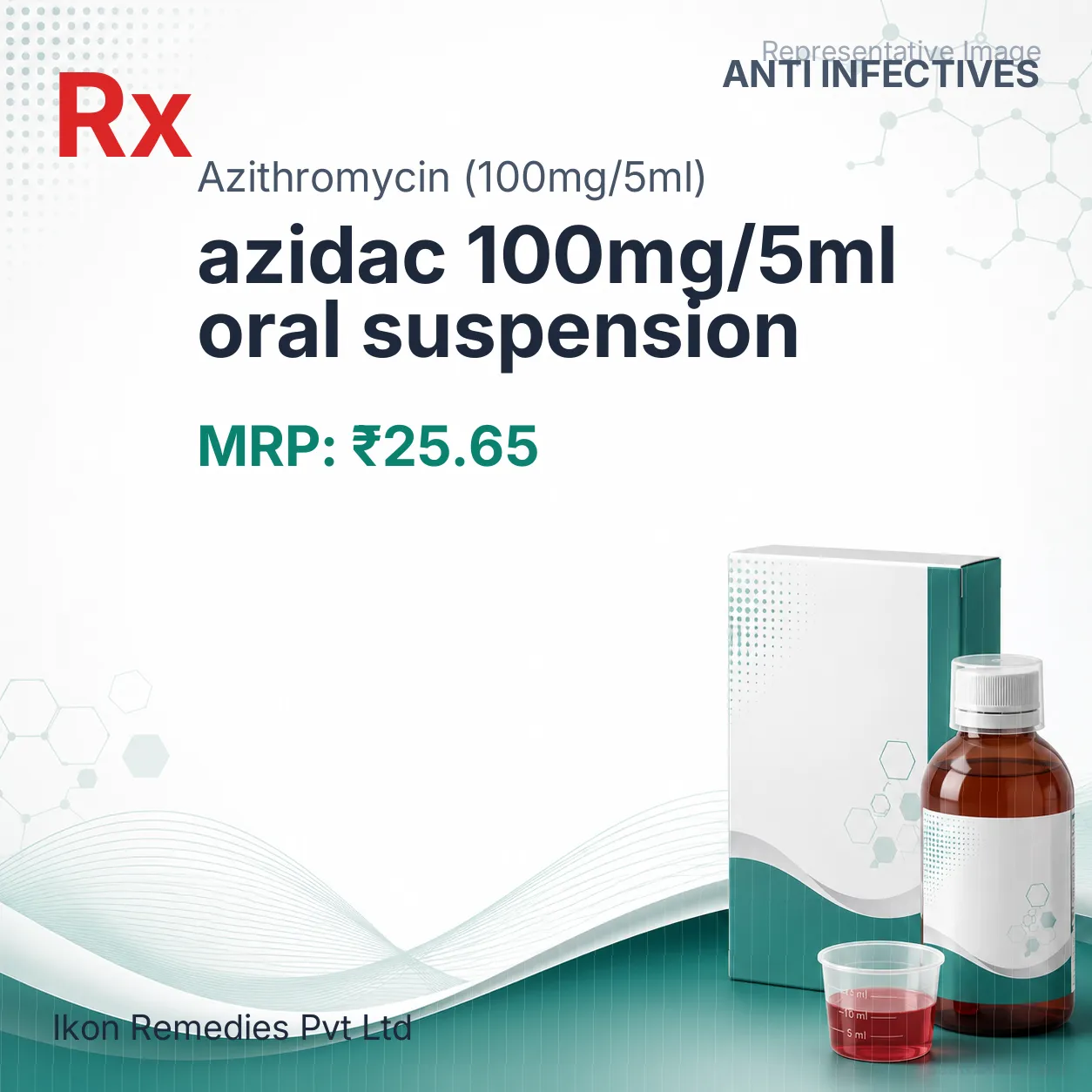 azidac 100mg/5ml oral suspension Allopathy (Azithromycin (100mg/5ml)) - Uses in Hindi, Side Effects, Substitutes & Price in India
