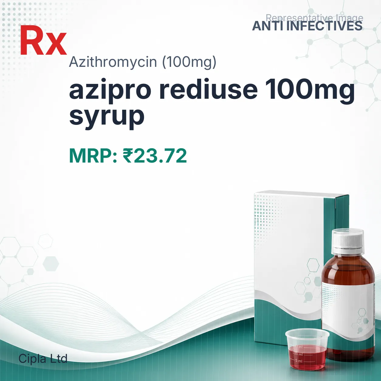 azipro rediuse 100mg syrup Allopathy (Azithromycin (100mg)) - Uses in Hindi, Side Effects, Substitutes & Price in India