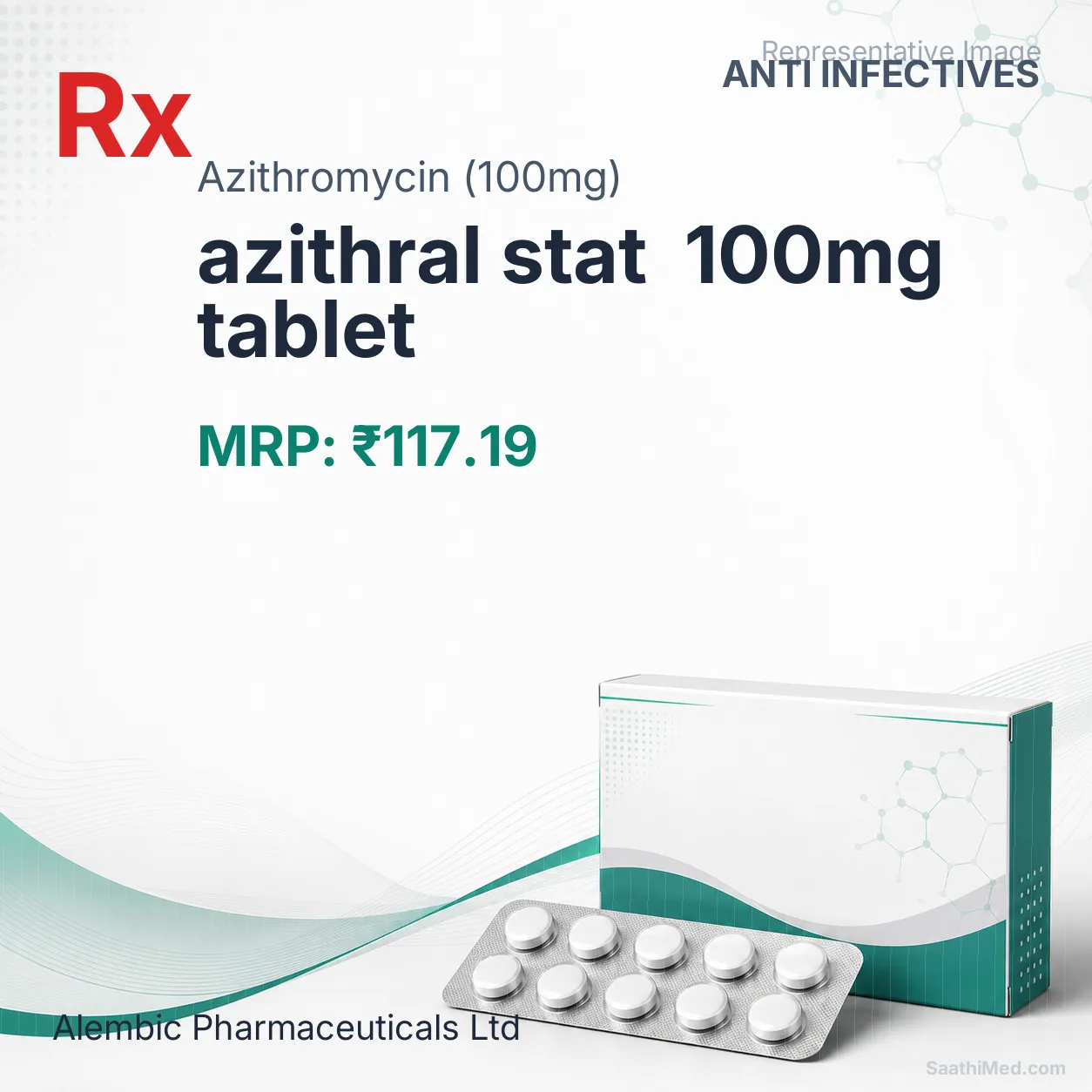 azithral stat  100mg tablet Allopathy (Azithromycin (100mg)) - Uses in Hindi, Side Effects, Substitutes & Price in India