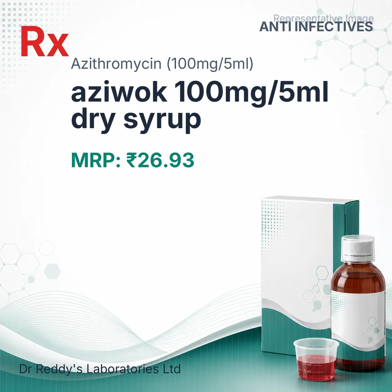 aziwok 100mg/5ml dry syrup Allopathy (Azithromycin (100mg/5ml)) - Uses in Hindi, Side Effects, Substitutes & Price in India