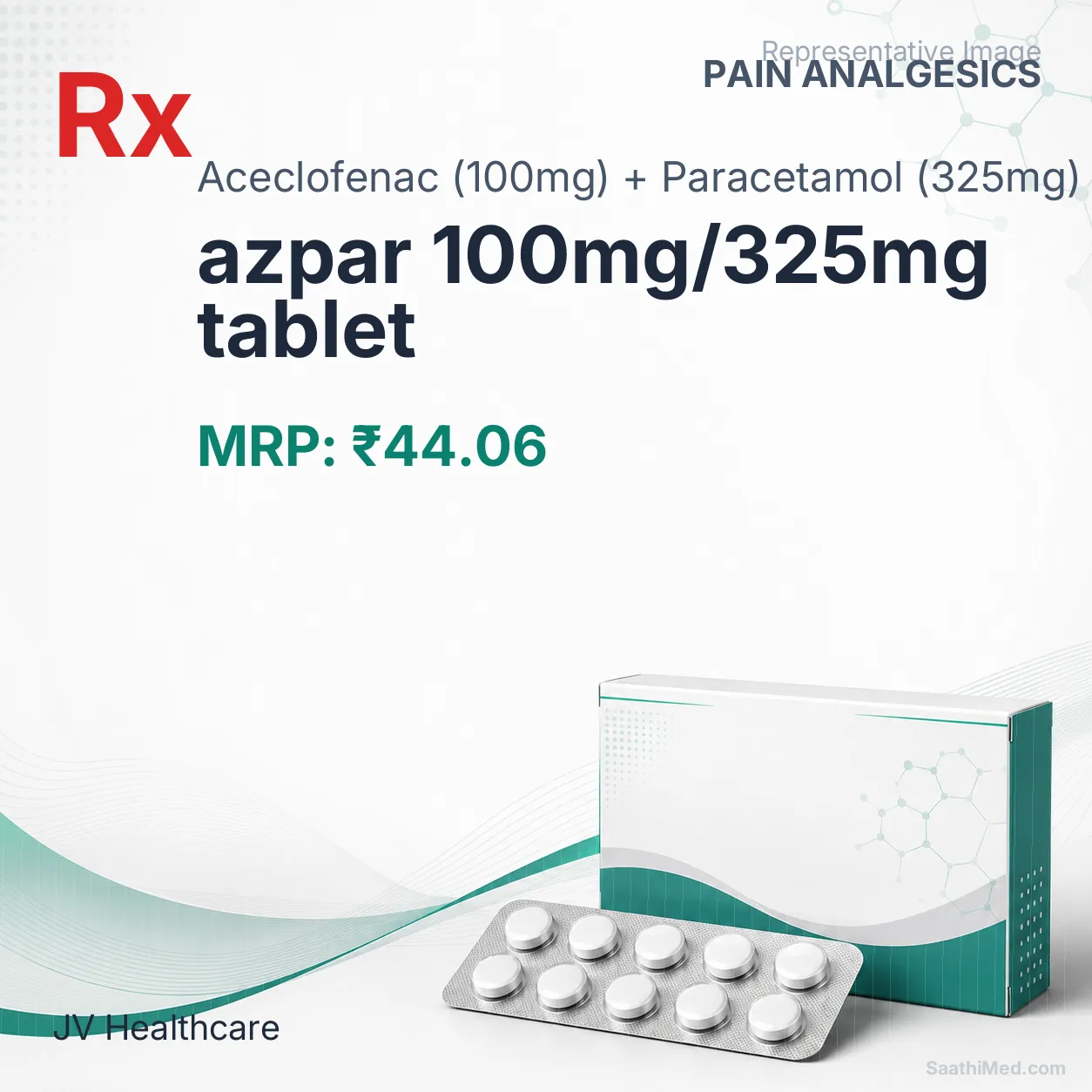 azpar 100mg/325mg tablet Allopathy (Aceclofenac (100mg)) - Uses in Hindi, Side Effects, Substitutes & Price in India